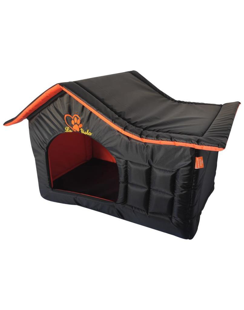 La Vista Dış Mekan Su Geçirmez Kedi ve Köpek Çatılı Ev Siyah 56-3