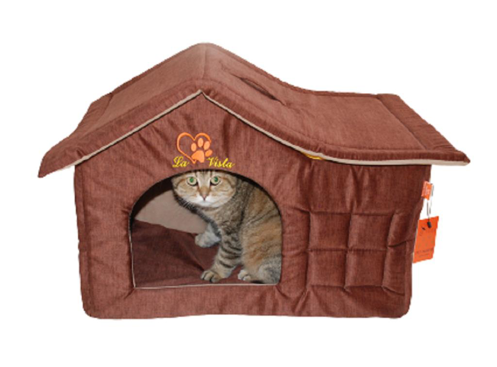 La Vista İç Mekan Kedi ve Köpek Çatılı Ev BORDO-Kahverengi 56-36-