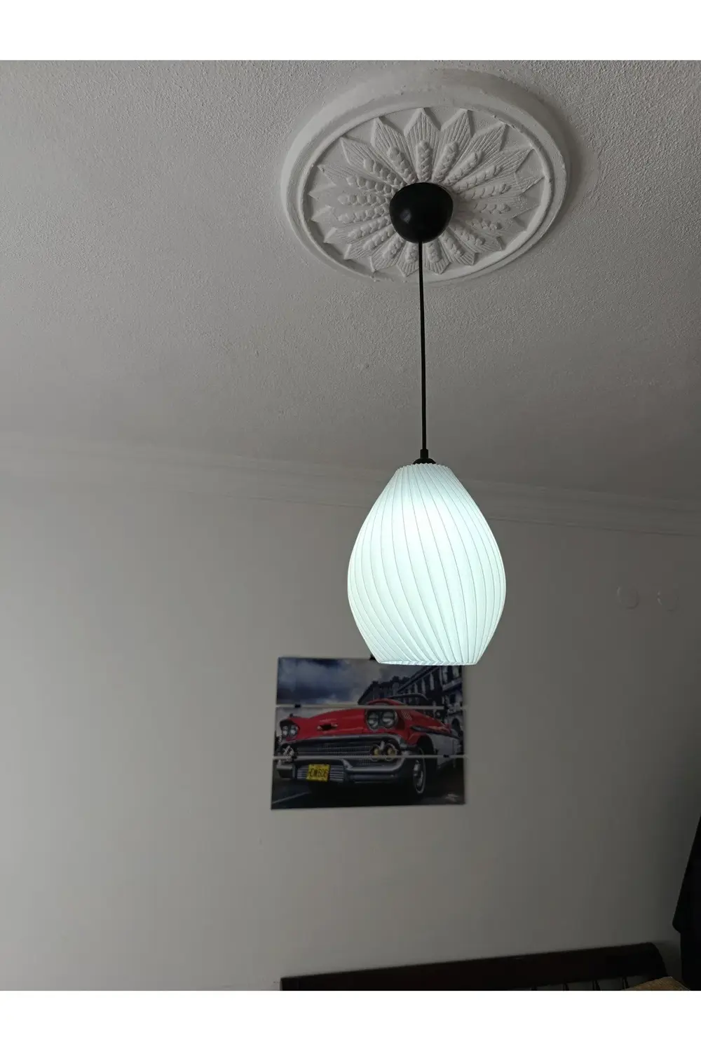 LAAYSA 3D DESIGN SPIRAL Bohem Beyaz Sarkıt Avize Modern Tasarım Y