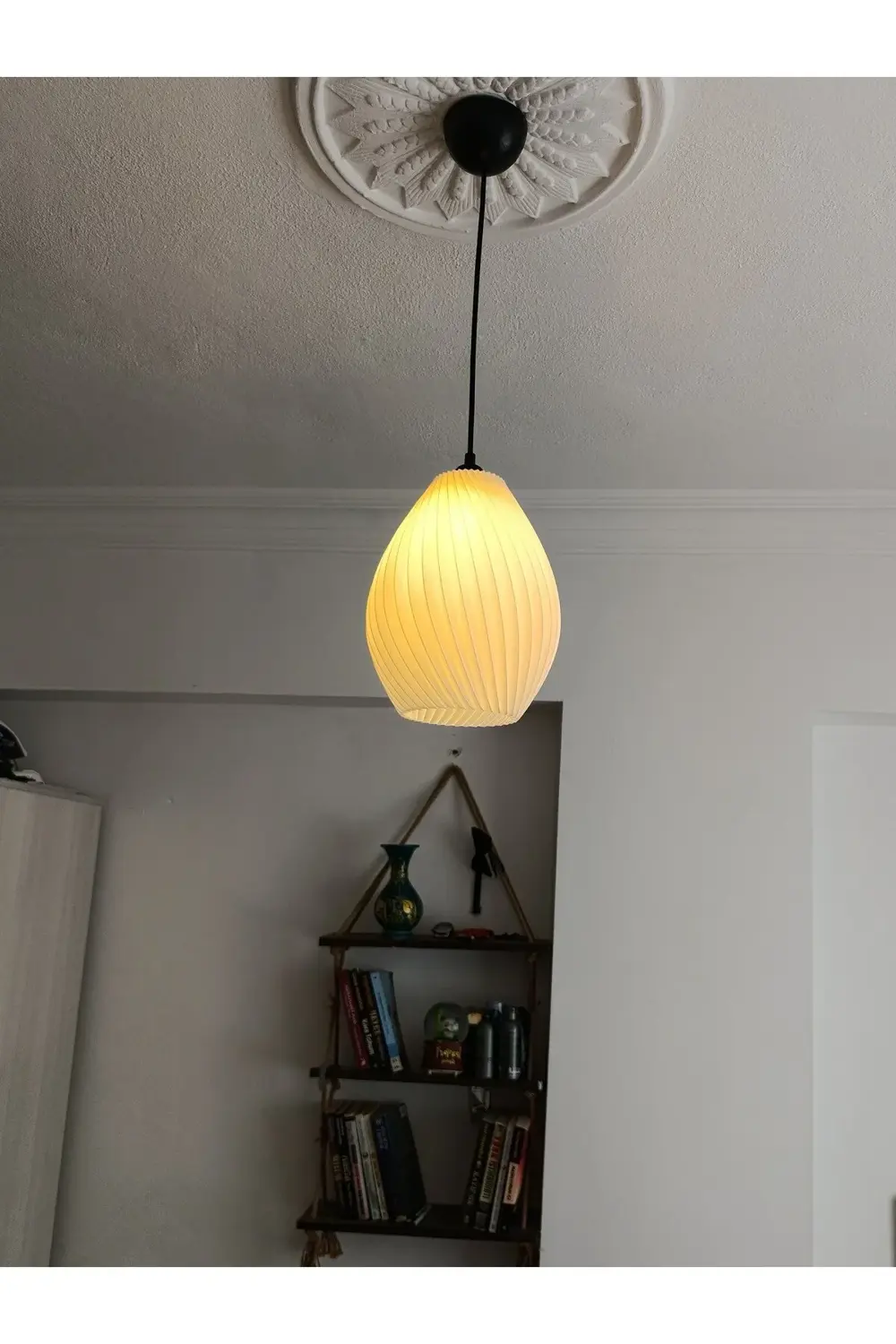 LAAYSA 3D DESIGN SPIRAL Bohem Beyaz Sarkıt Avize Modern Tasarım Y