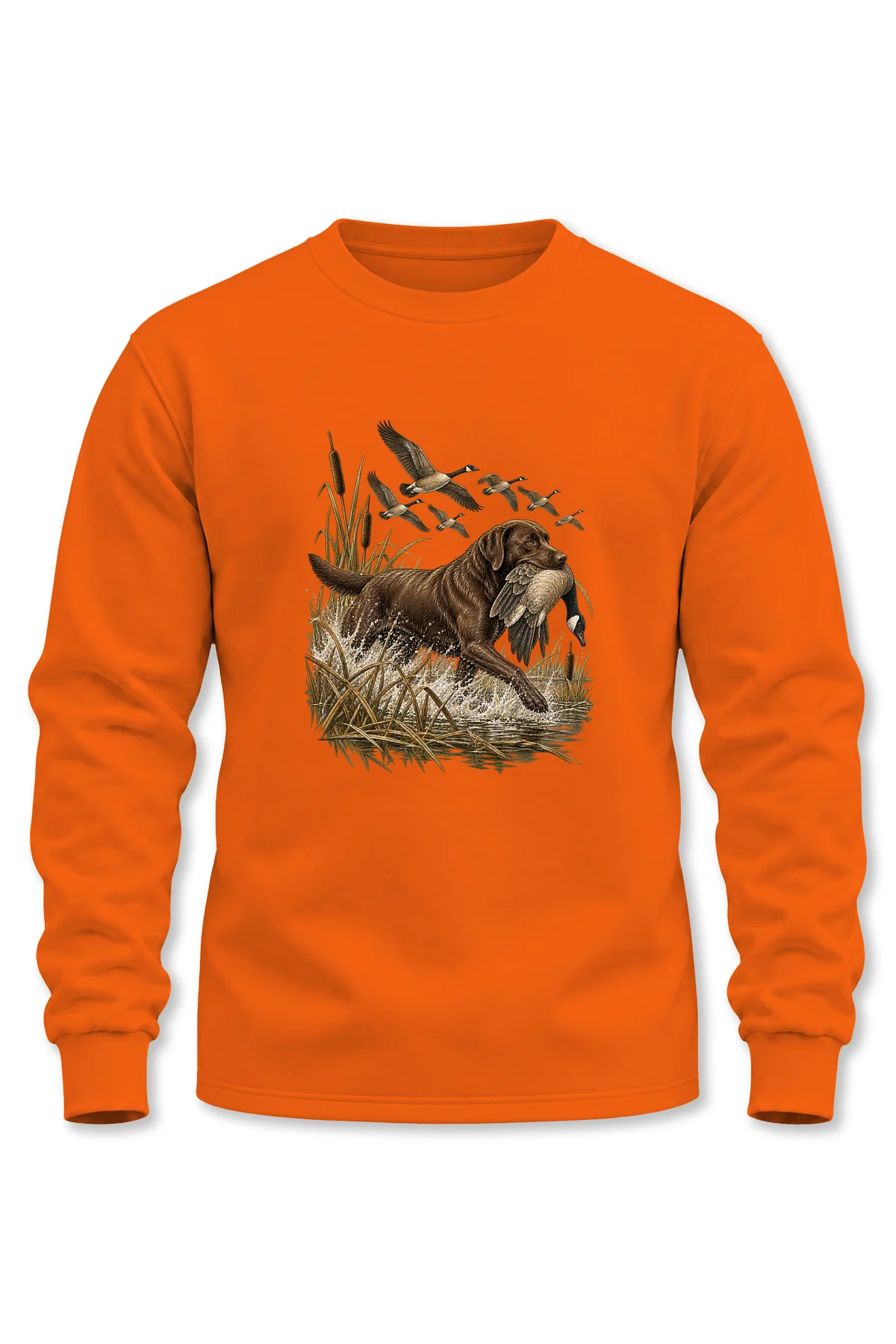 Labrador Baskılı Uzun Kollu 3 İplik Şardonlu Avcı Sweatshirt Labrador Baskılı Uzun Kollu 3 İplik Şardonlu Avcı Sweatshirt