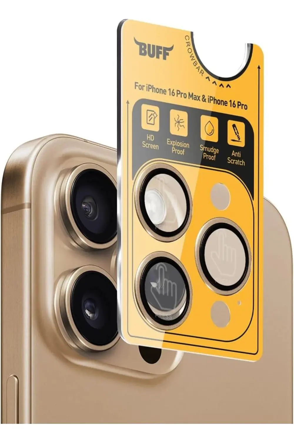 LABS 16 Pro Max / 16 Pro ile Uyumlu Titanyum 9H Lens Koruyucu (Br