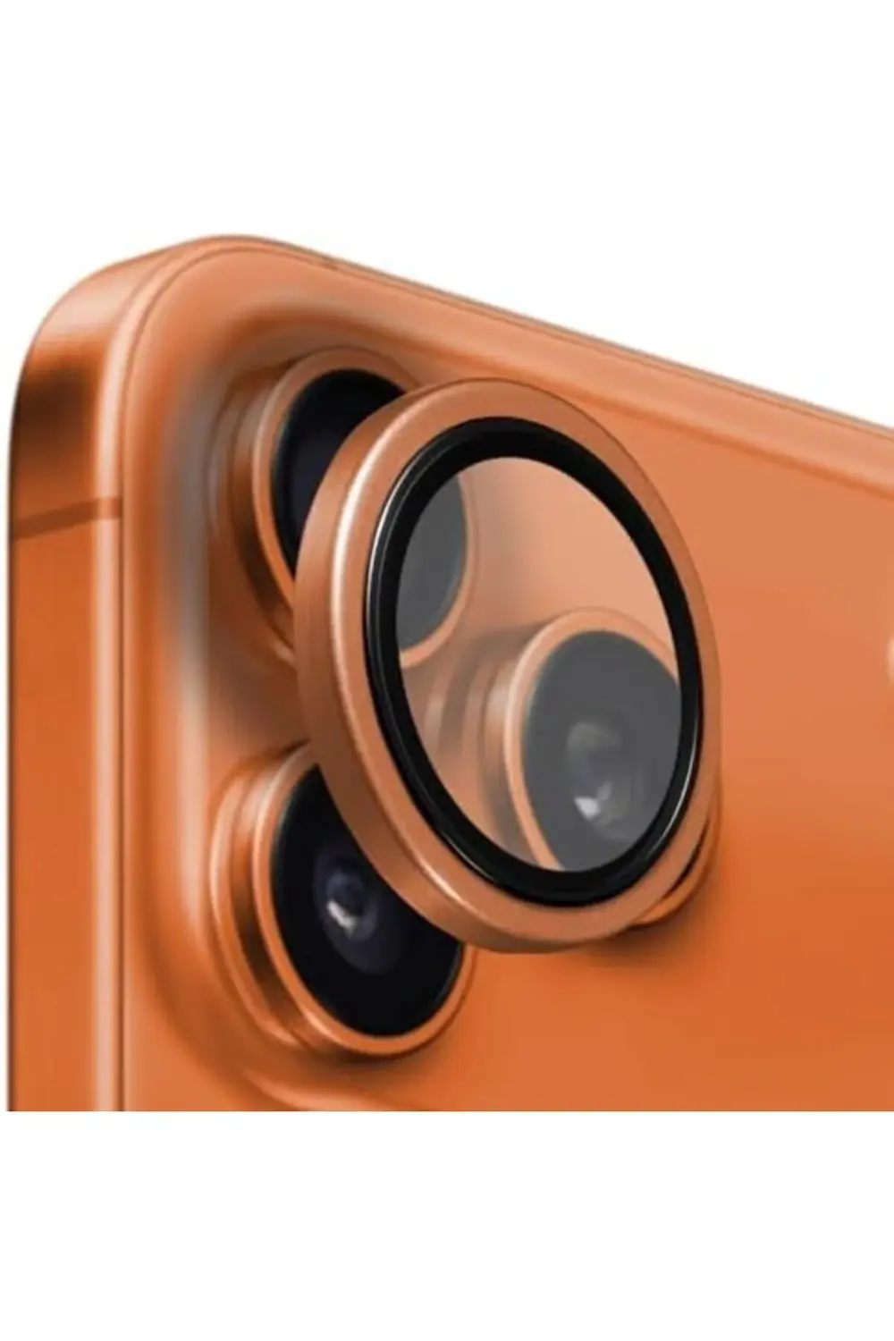 LABS 17 Pro Max ile Uyumlu Metal 9H Kamera Lens Koruyucu (Turuncu