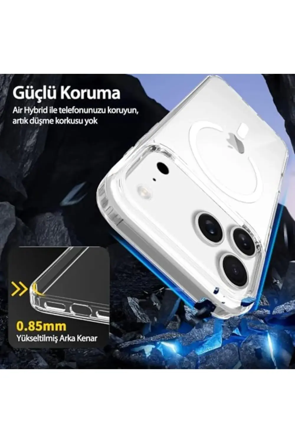 LABS Kablosuz Şarj Uyumlu Air Hybrid Şeffaf Kılıf, Darbe Emici TP