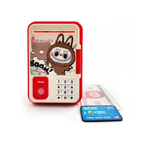 Labubu Desenli Çocuklar İçin Eğlenceli ATM Kumbara Labubu Desenli Çocuklar İçin Eğlenceli ATM Kumbara