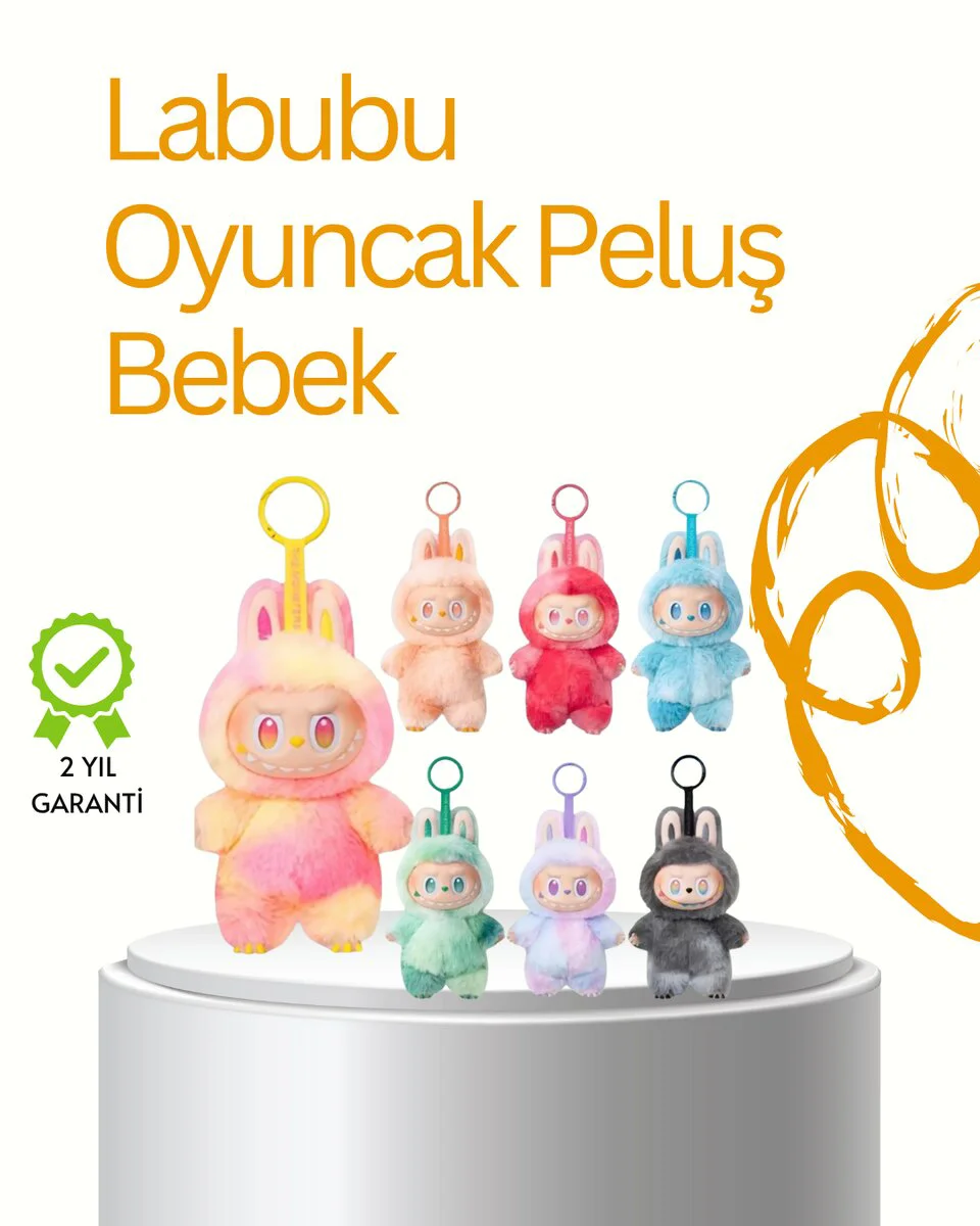 Labubu Peluş Oyuncak – Kutu Paketli Renk Karışık, 3+ Yaş Çocuklar ve Yetişkinler İçin Hediye