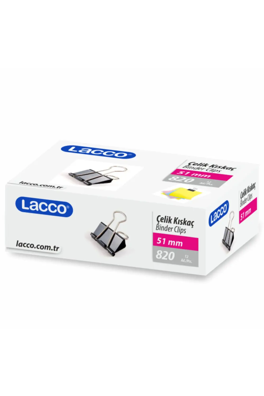 LACCO SİYAH ÇELİK KISKAÇ 51 MM 12 ADET