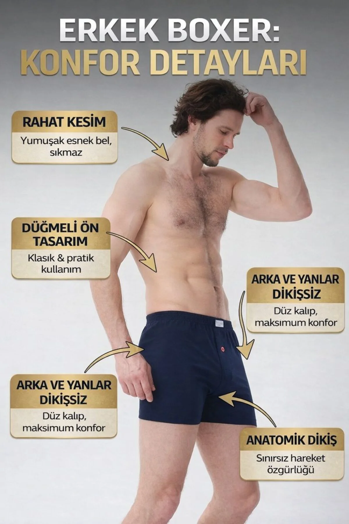 LACİVERT %100 PAMUK HAVLUBEL BOXER