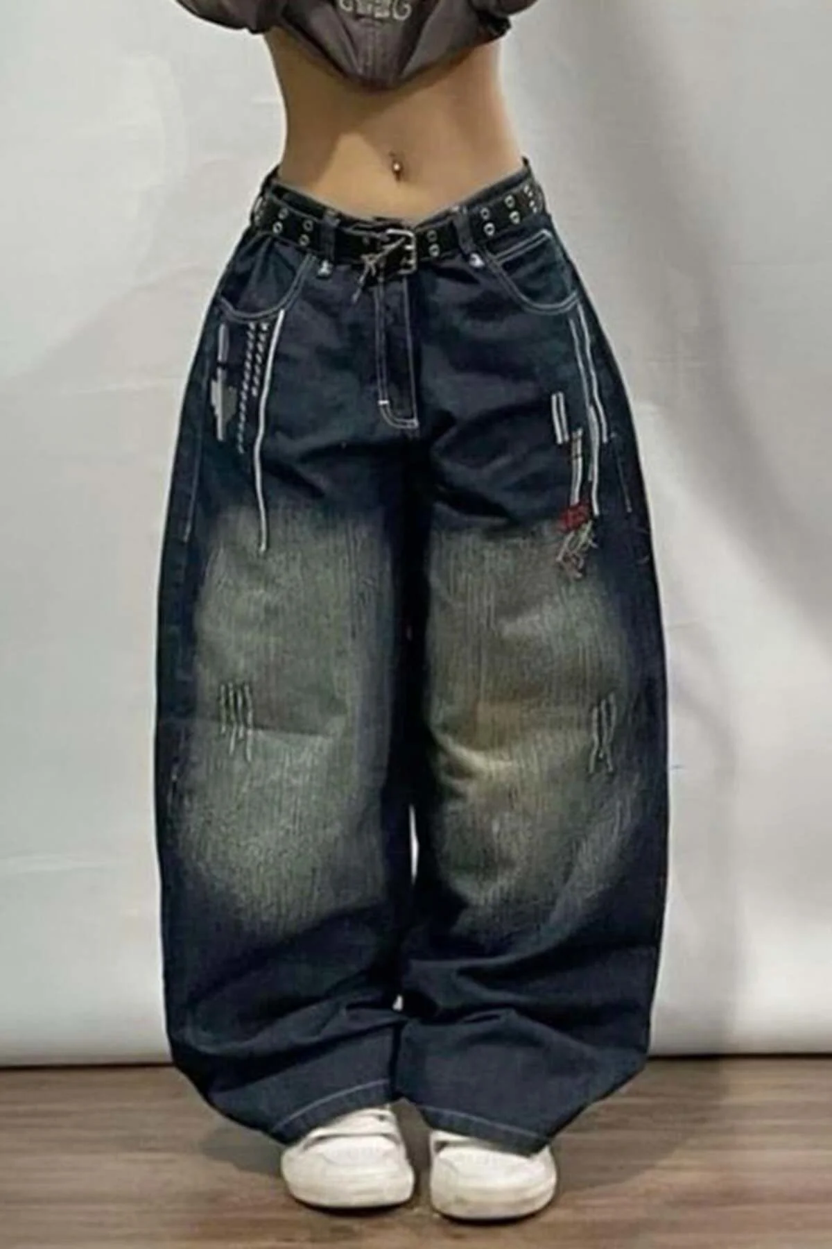 Lacivert D2T Vintage Yıkamalı Baggy Y2K Pantolon Lacivert D2T Vintage Yıkamalı Baggy Y2K Pantolon