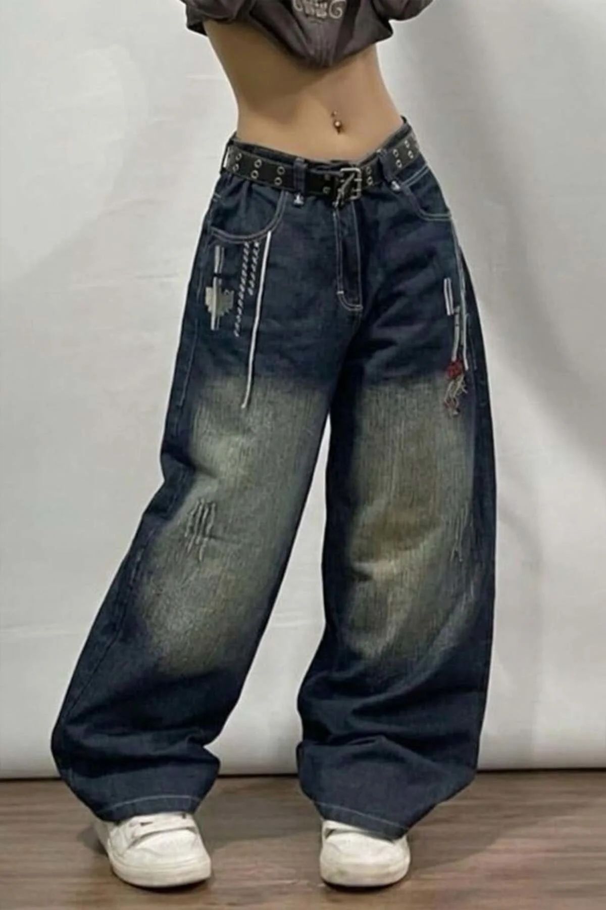 Lacivert D2T Vintage Yıkamalı Baggy Y2K Pantolon Lacivert D2T Vintage Yıkamalı Baggy Y2K Pantolon