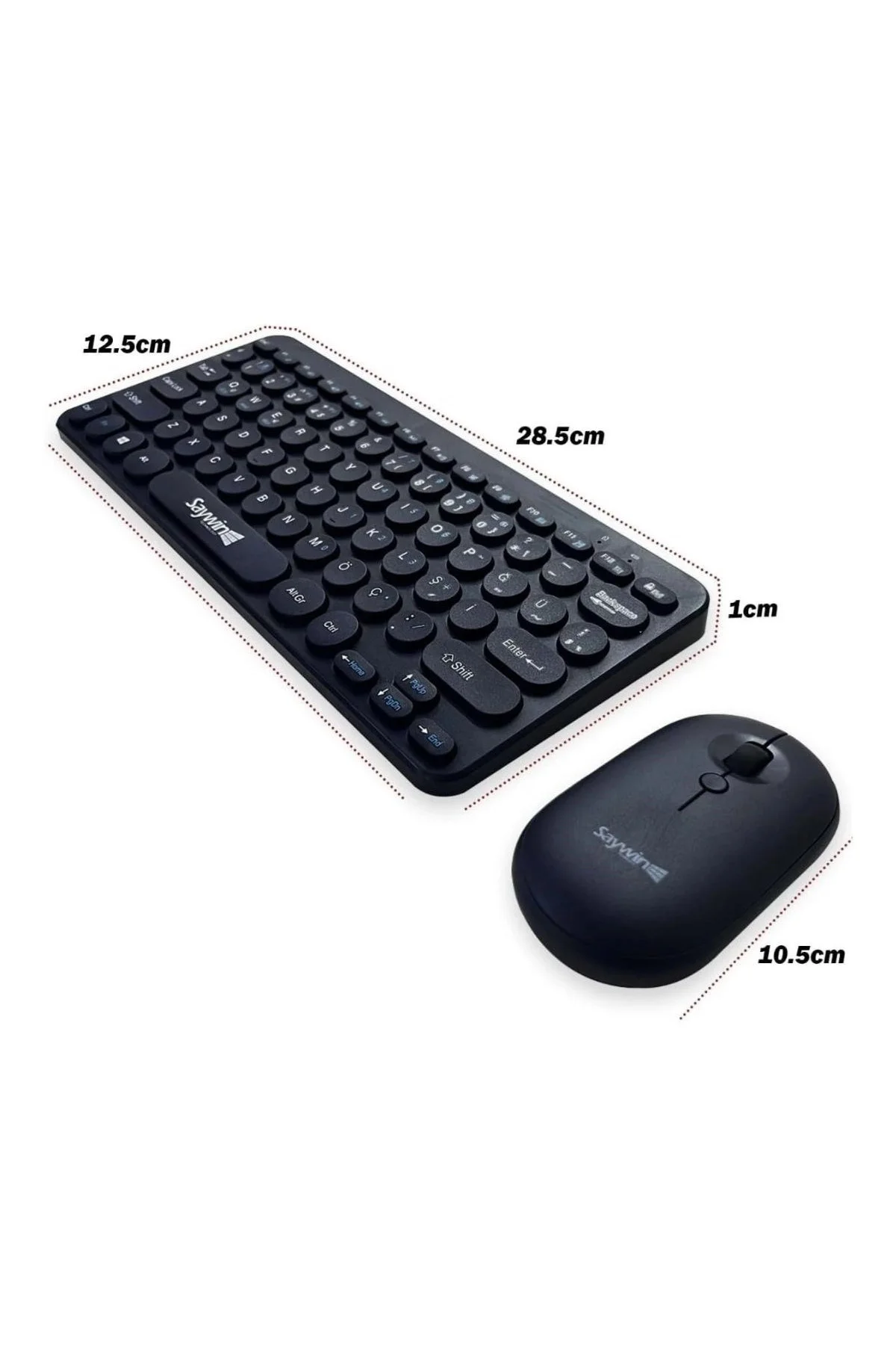 Lacivert Kablosuz Bluetooth Klavye Mouse Seti 2'Li Taşınabilir - Görsel 5