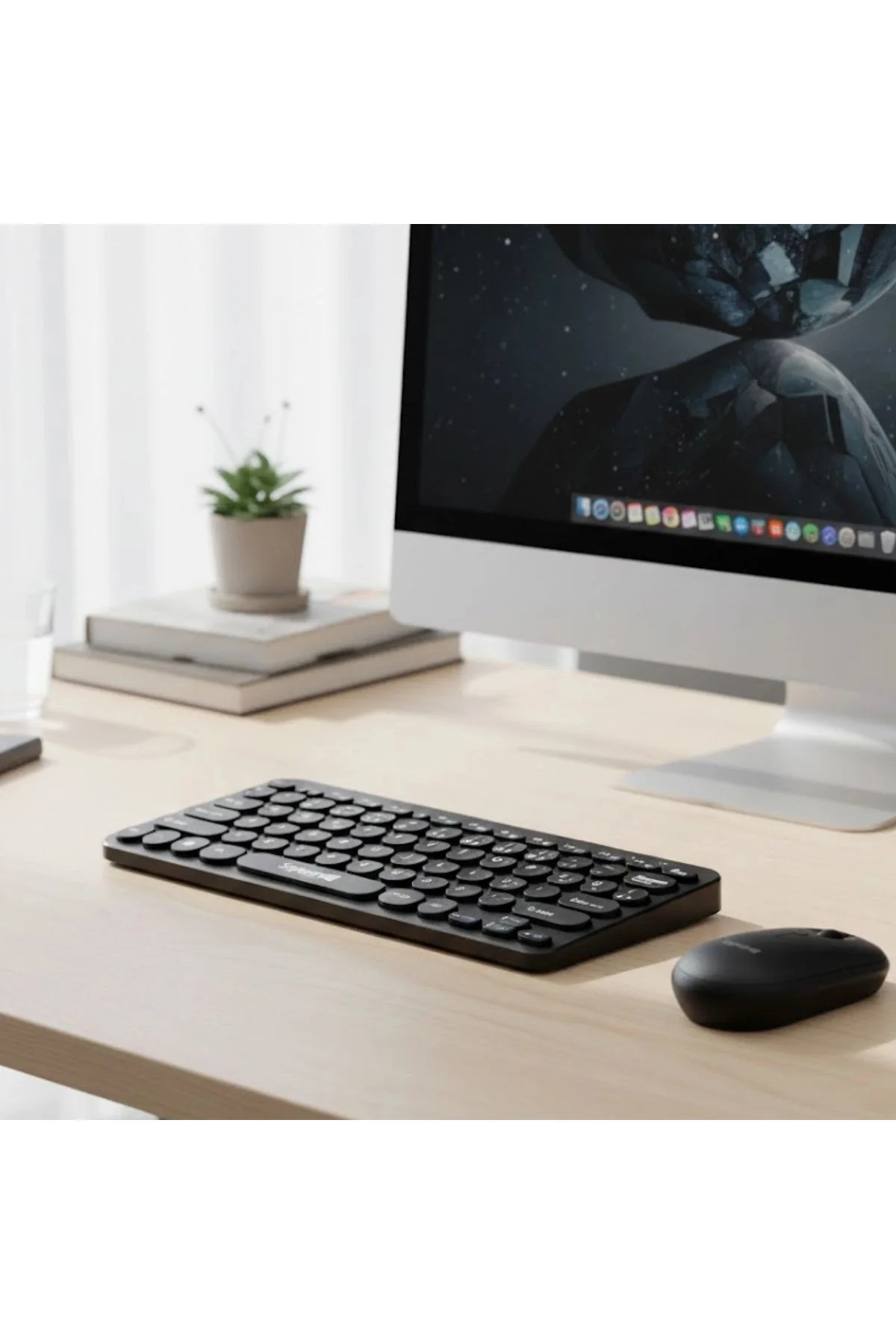 Lacivert Kablosuz Bluetooth Klavye Mouse Seti 2'Li Taşınabilir - Görsel 4