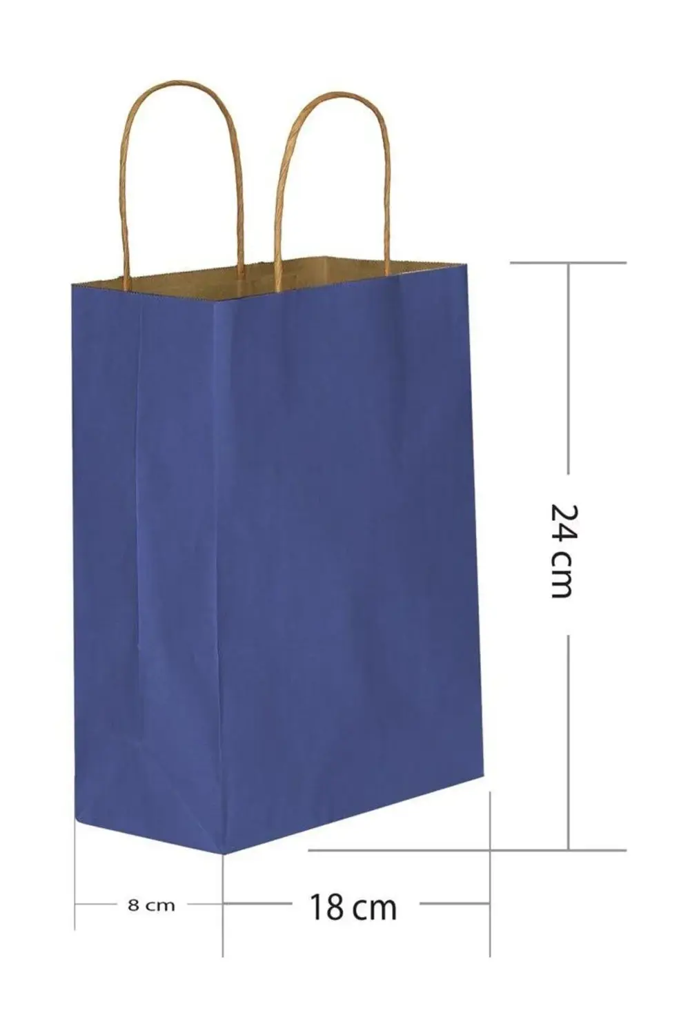 Lacivert Kraft Hediye Çantası 18x8x24 cm 25'li