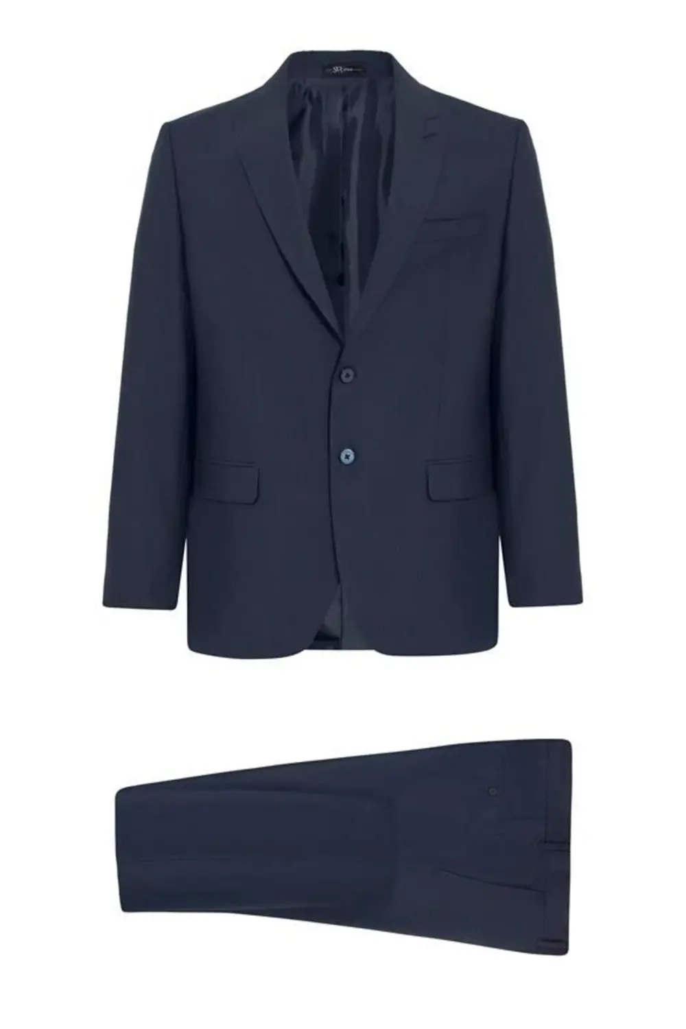 Lacivert Regular Desenli Kruvaze Yaka 4 Drop Takım Elbise