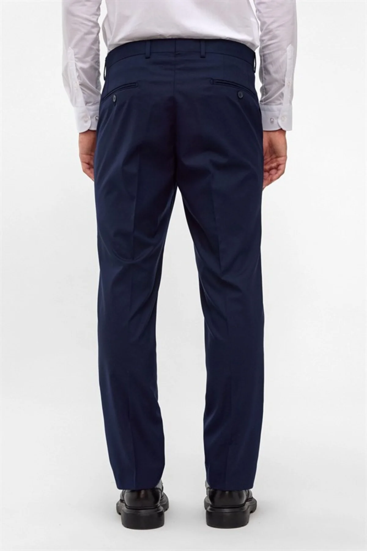 Lacivert Regular Düz Düz Normal Bel Standart Klasik Pantolon Lacivert Regular Düz Düz Normal Bel Standart Klasik Pantolon - Görsel 5