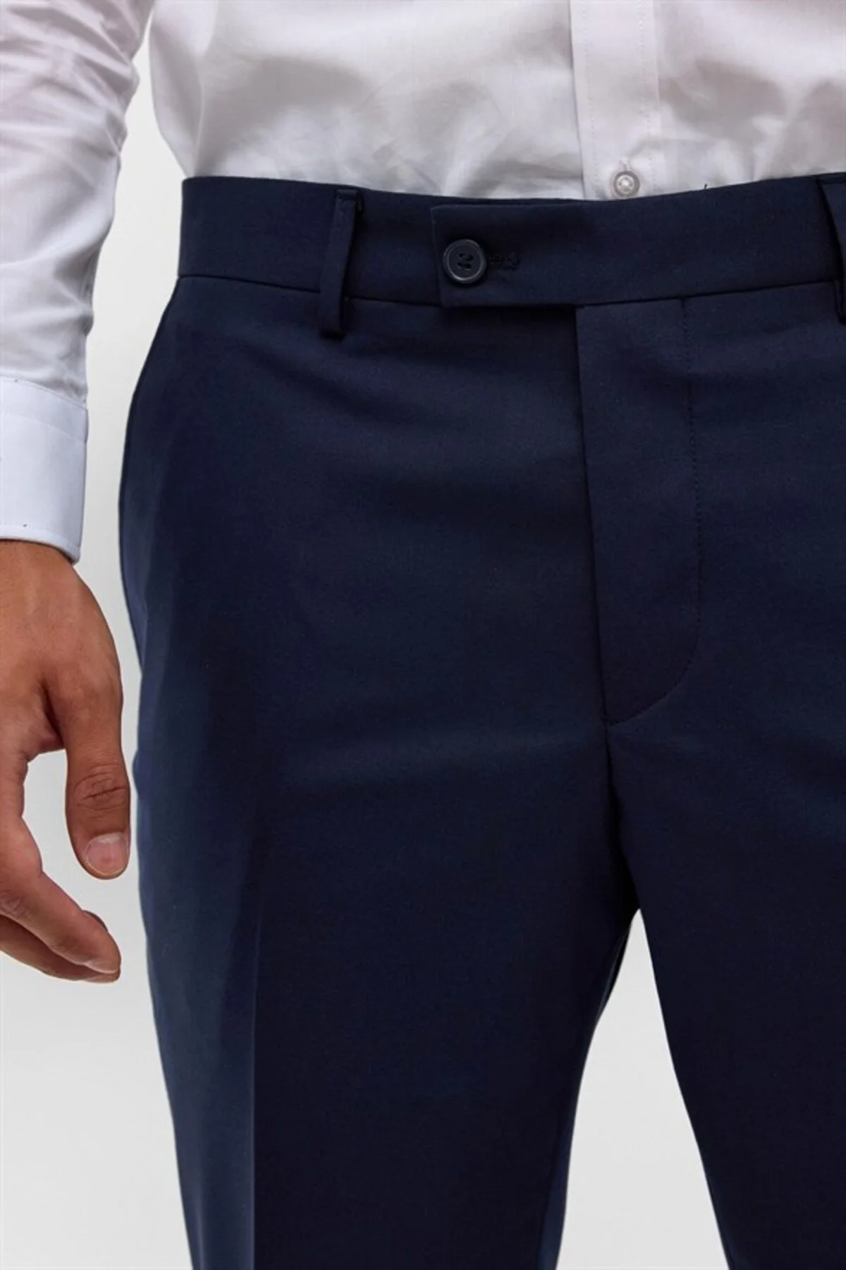 Lacivert Regular Düz Düz Normal Bel Standart Klasik Pantolon Lacivert Regular Düz Düz Normal Bel Standart Klasik Pantolon - Görsel 4