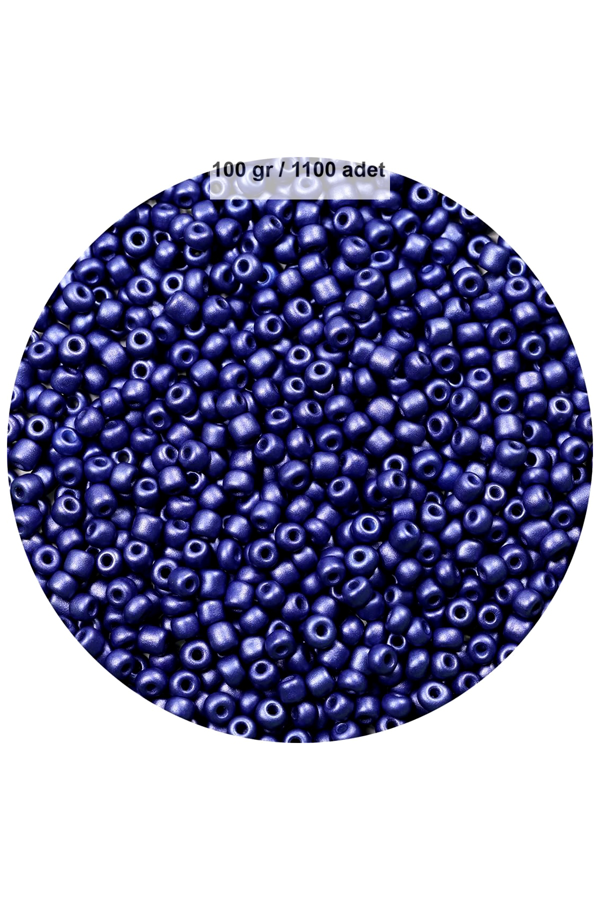 Just Cheap Store Lacivert Renk 4 Mm Yaklaşık 1100 Adet / 100 Gram Cam Boncuk Oya Y