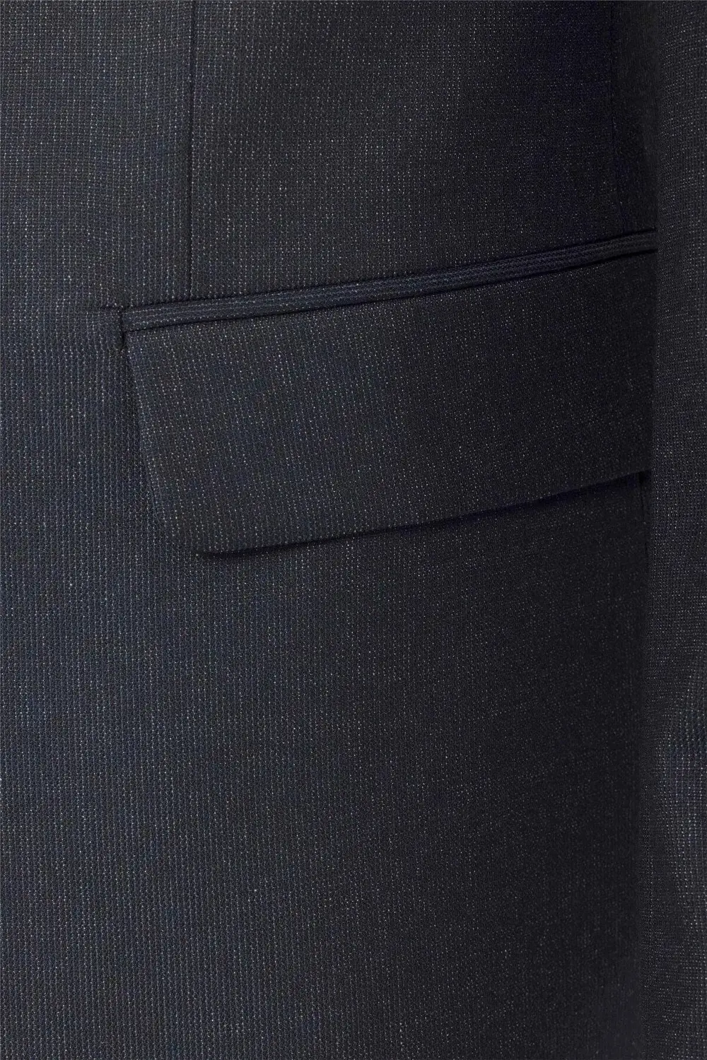 Süvari Lacivert Slim Fit Desenli Sivri Yaka 6 Drop Klasik Takım Elbise