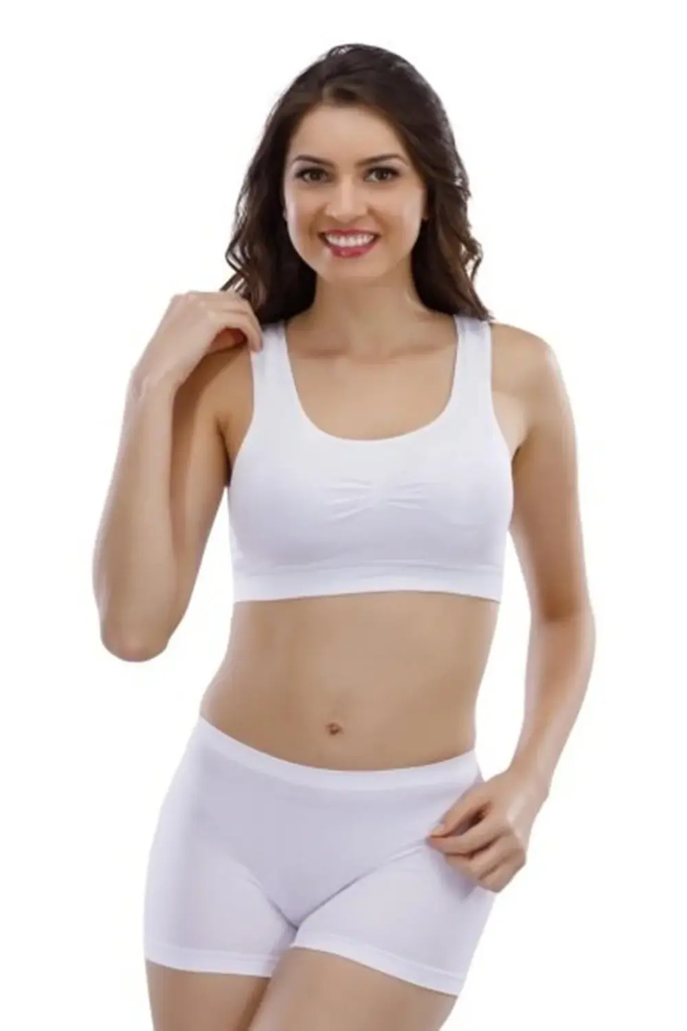 Lacivert Tekstil Beyaz Geniş Askılı Büstiyer 15005