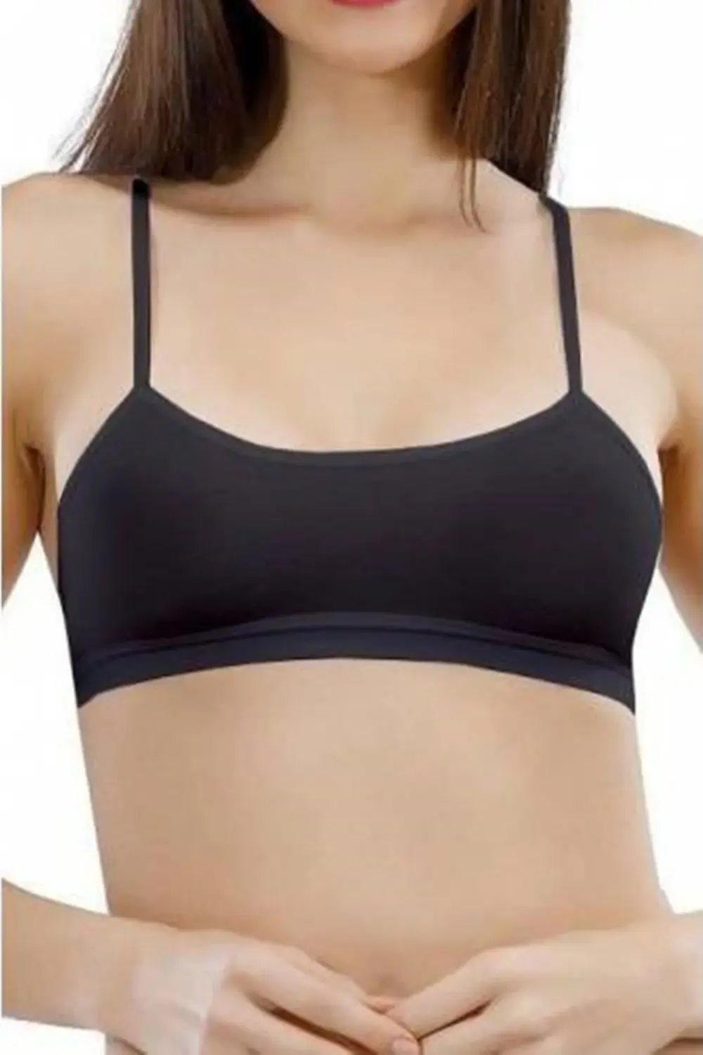 Lacivert Tekstil Siyah Ip Askılı Büstiyer 15002