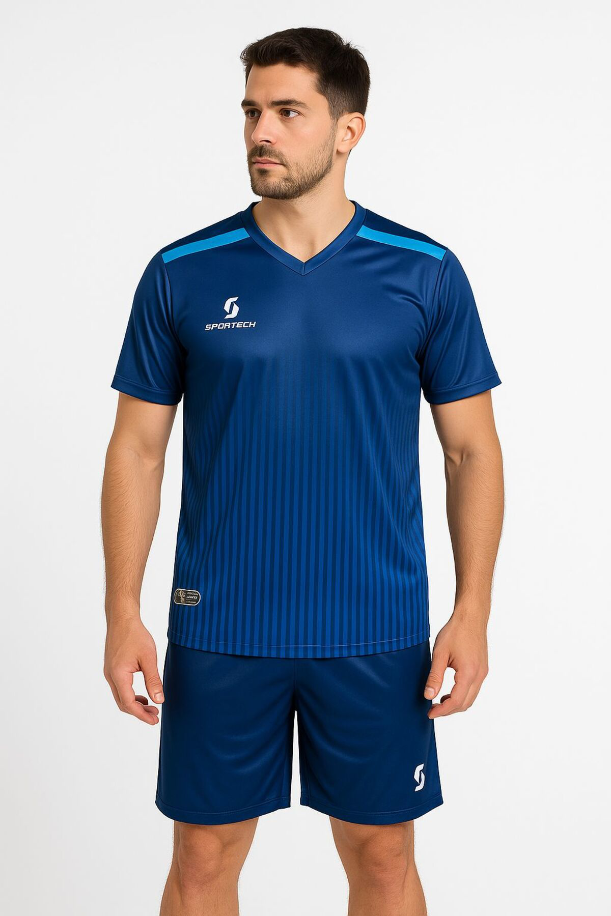 Sportech Lacivert-Turkuaz Forma Takımı K0138 (Tek Kelime İsim Ve Numara Ya