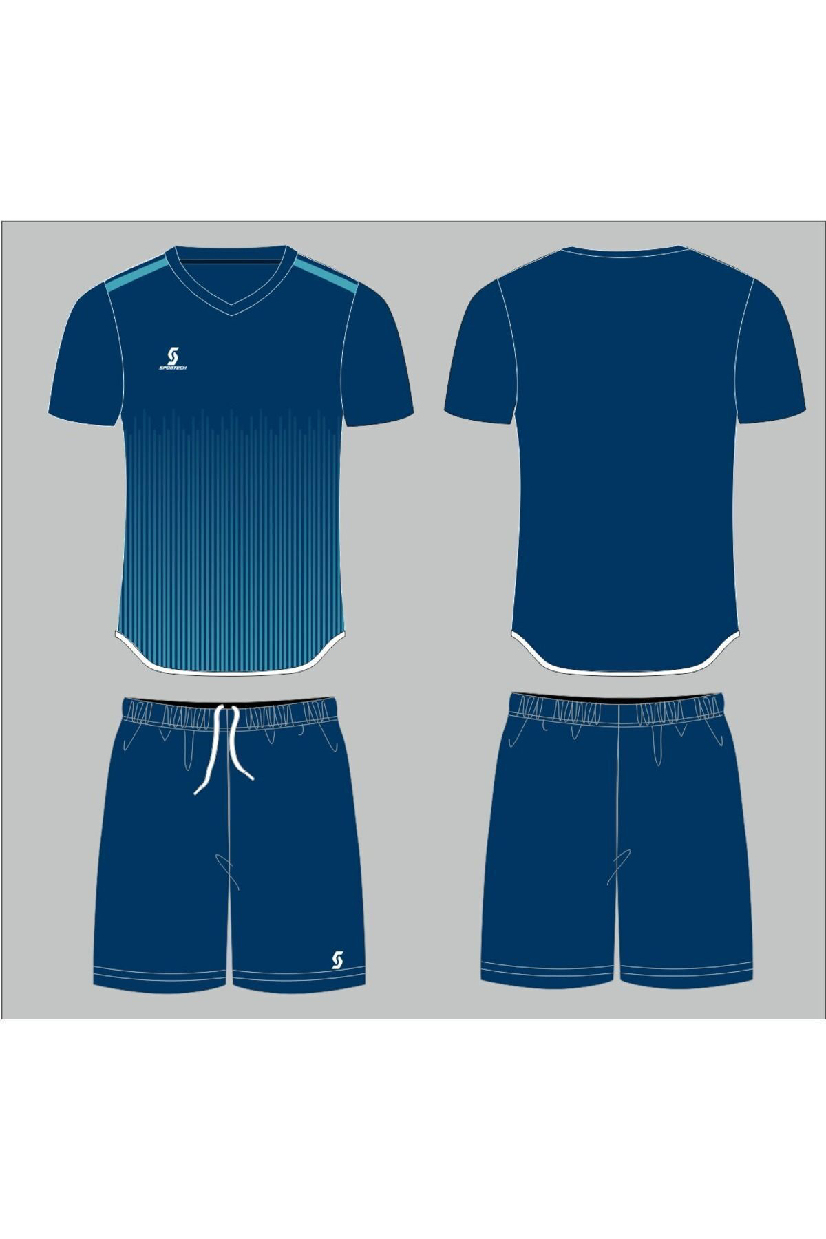 Sportech Lacivert-Turkuaz Forma Takımı K0138 (Tek Kelime İsim Ve Numara Ya
