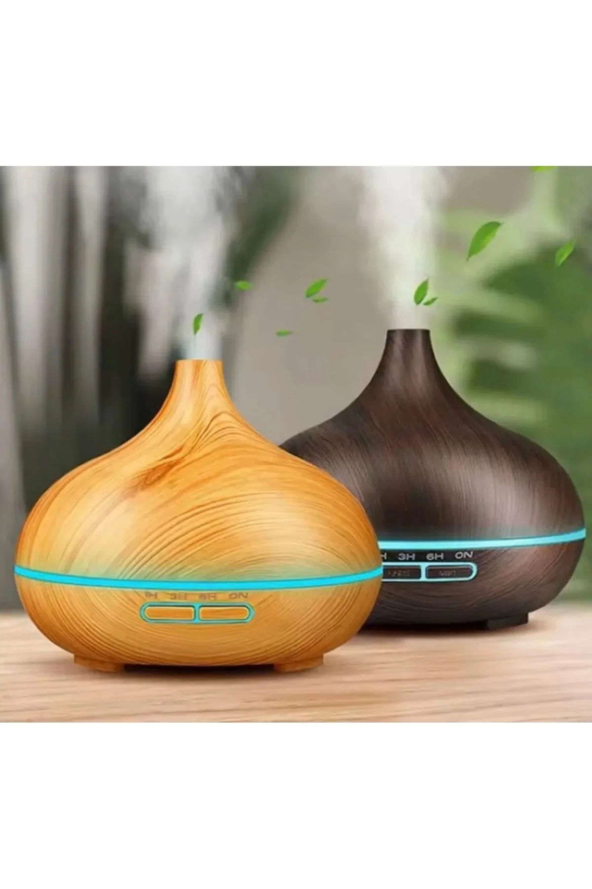 Lacivert uzaktan kumandalı ev tipi 7 ledli soğuk hava nemlendirici 550 ml 2 yıl garantili
