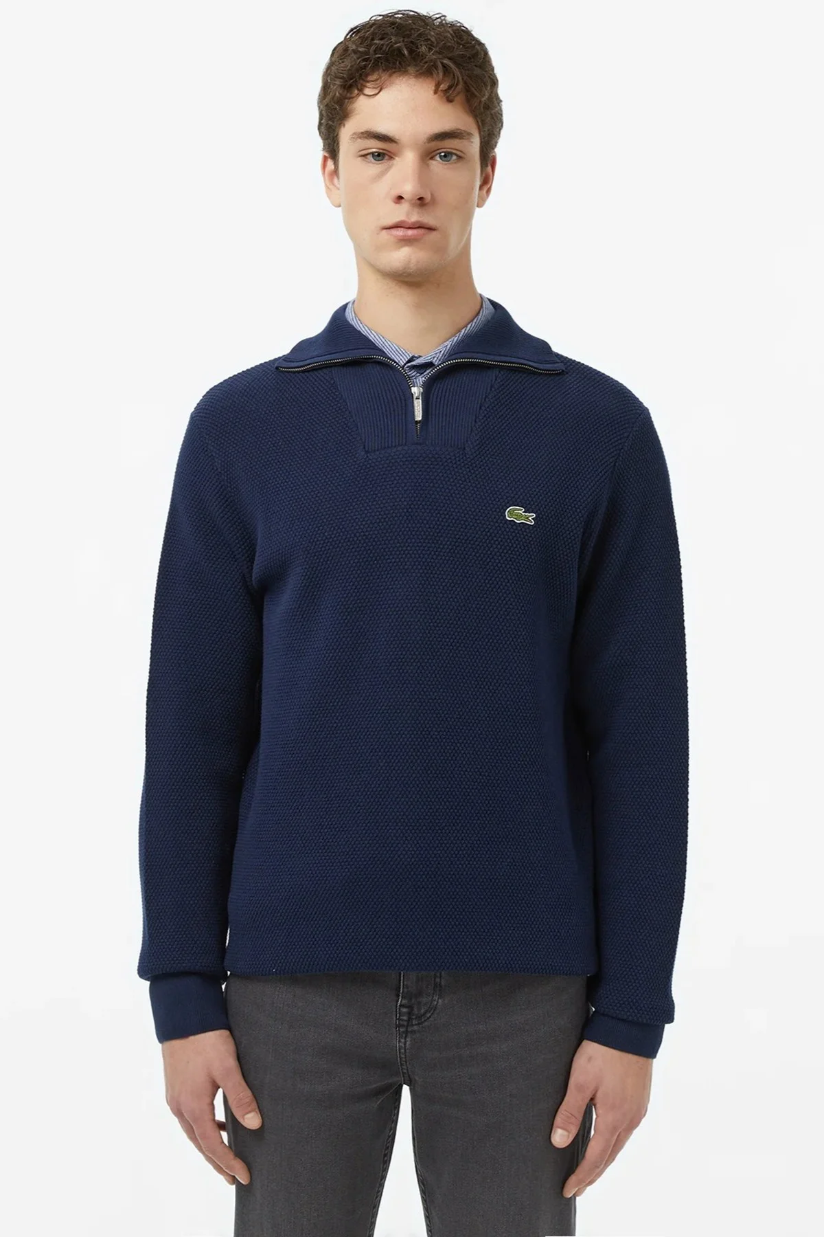 Lacoste Classic Fit Uzun Kollu Yarım Fermuarlı Erkek Triko Kazak Lacivert Fiyatı, Yorumları ve Özellikleri