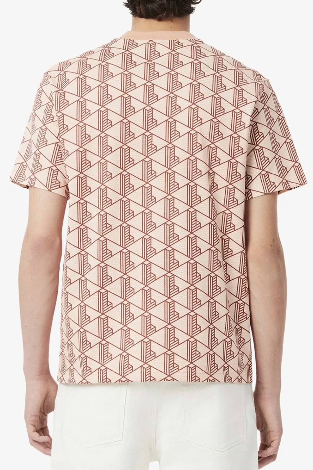 Lacoste Classic Fit Monogram T-shirt Erkek Bisiklet Yaka Tişört Kiremit
