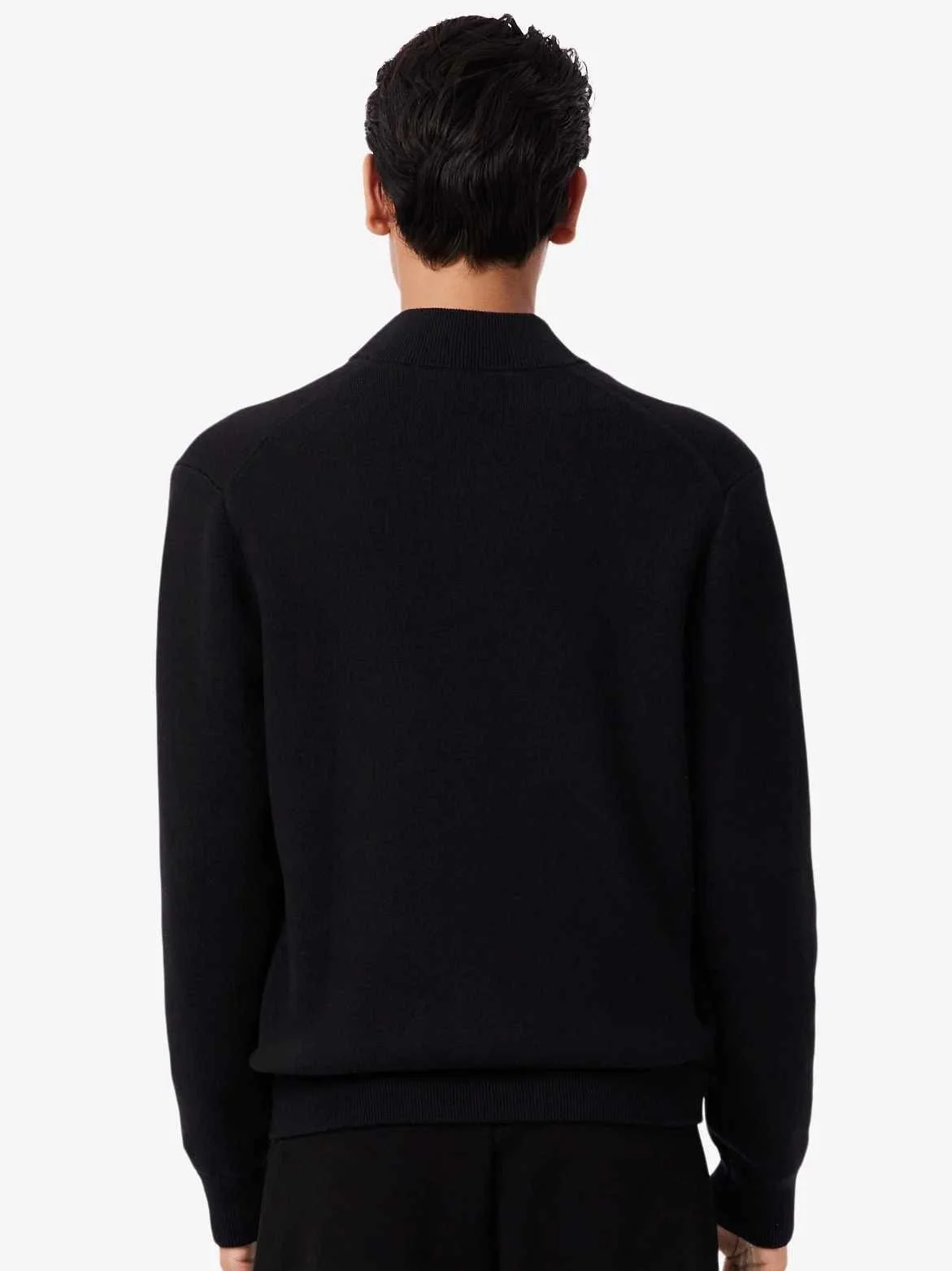 Lacoste Erkek Classic Fit Fermuarlı Kolej Yaka Pamuklu Yünlü Kalın Hırka Siyah Lacoste Erkek Classic Fit Fermuarlı Kolej Yaka Pamuklu Yünlü Kalın Hırka Siyah