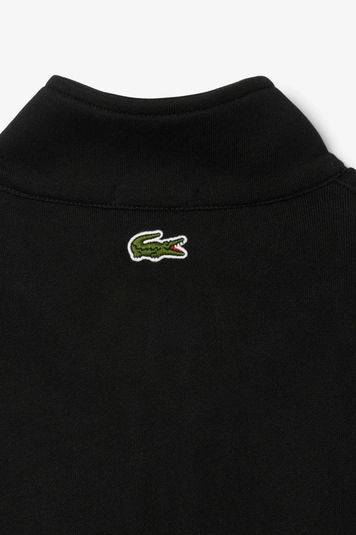 Lacoste High Neck Zip-Up Print Unisex Sweatshirt Fermuarlı Yüksek Yaka Pamuklu Sweatshirt Siyah