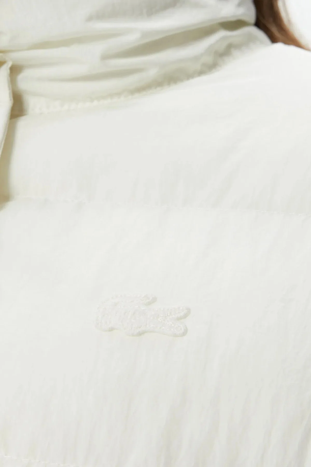 Lacoste Kapitone Syntetic Fill Jacket Dik Yaka Krem Kadın Mont