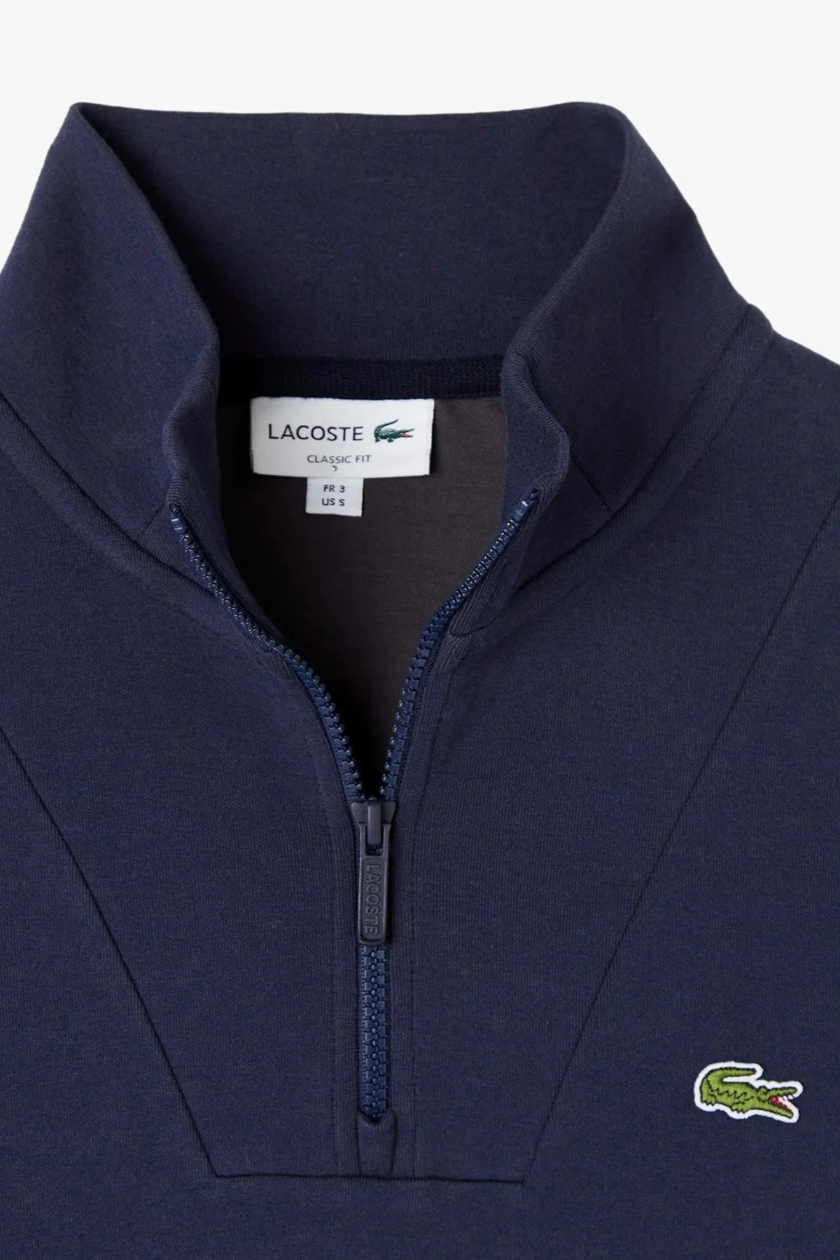Lacoste Men's Classic Fit Neck Zip Sweatshirt Yarım Fermuarlı Yüksek Yaka Pamuklu Sweatshirt Lacivert Fiyatı, Yorumları ve Özellikleri