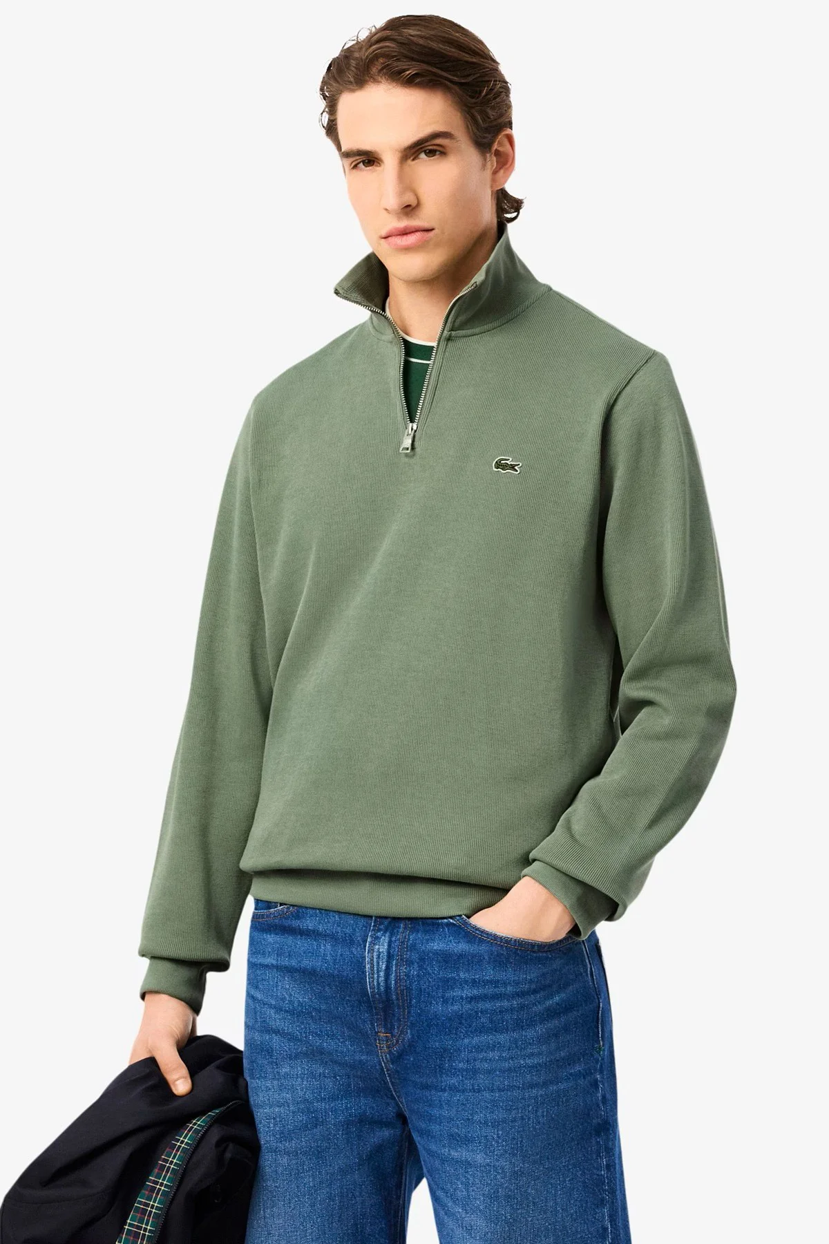 Lacoste Men's Classic Fit Neck Zip Sweatshirt Yarım Fermuarlı Yüksek Yaka Pamuklu Sweatshirt Kahverengi Lacoste Men's Classic Fit Neck Zip Sweatshirt Yarım Fermuarlı Yüksek Yaka Pamuklu Sweatshirt Kahverengi
