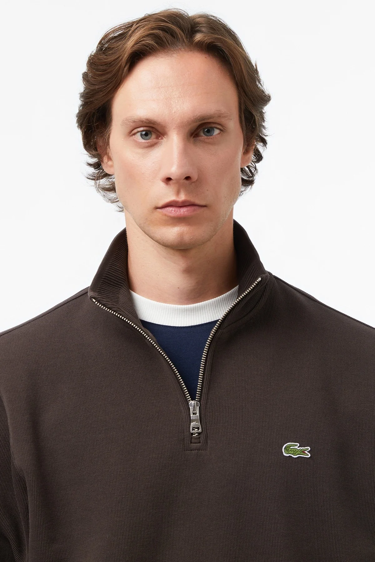 Lacoste Men's Classic Fit Neck Zip Sweatshirt Yarım Fermuarlı Yüksek Yaka Pamuklu Sweatshirt Kahverengi Lacoste Men's Classic Fit Neck Zip Sweatshirt Yarım Fermuarlı Yüksek Yaka Pamuklu Sweatshirt Kahverengi