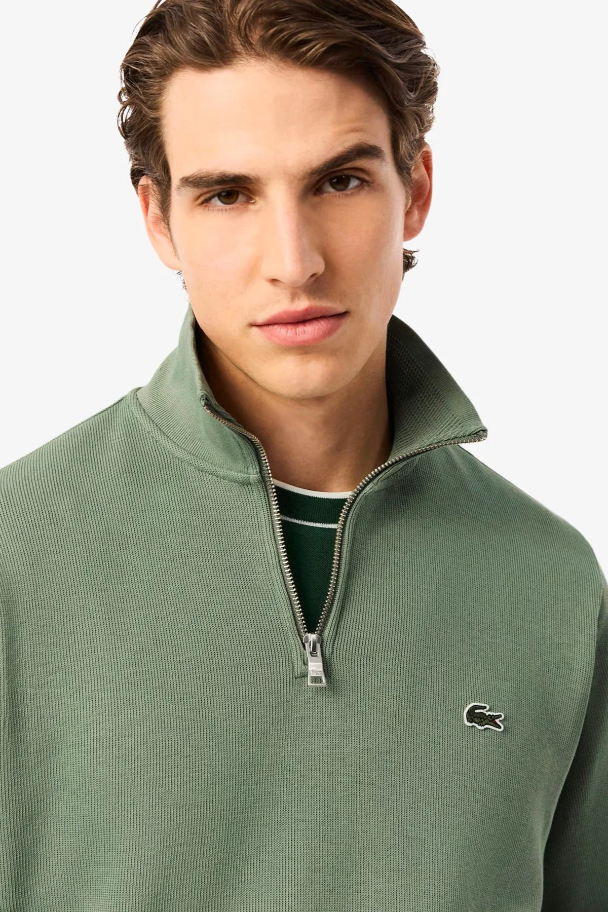 Lacoste Men's Classic Fit Neck Zip Sweatshirt Yarım Fermuarlı Yüksek Yaka Pamuklu Sweatshirt Kahverengi Lacoste Men's Classic Fit Neck Zip Sweatshirt Yarım Fermuarlı Yüksek Yaka Pamuklu Sweatshirt Kahverengi