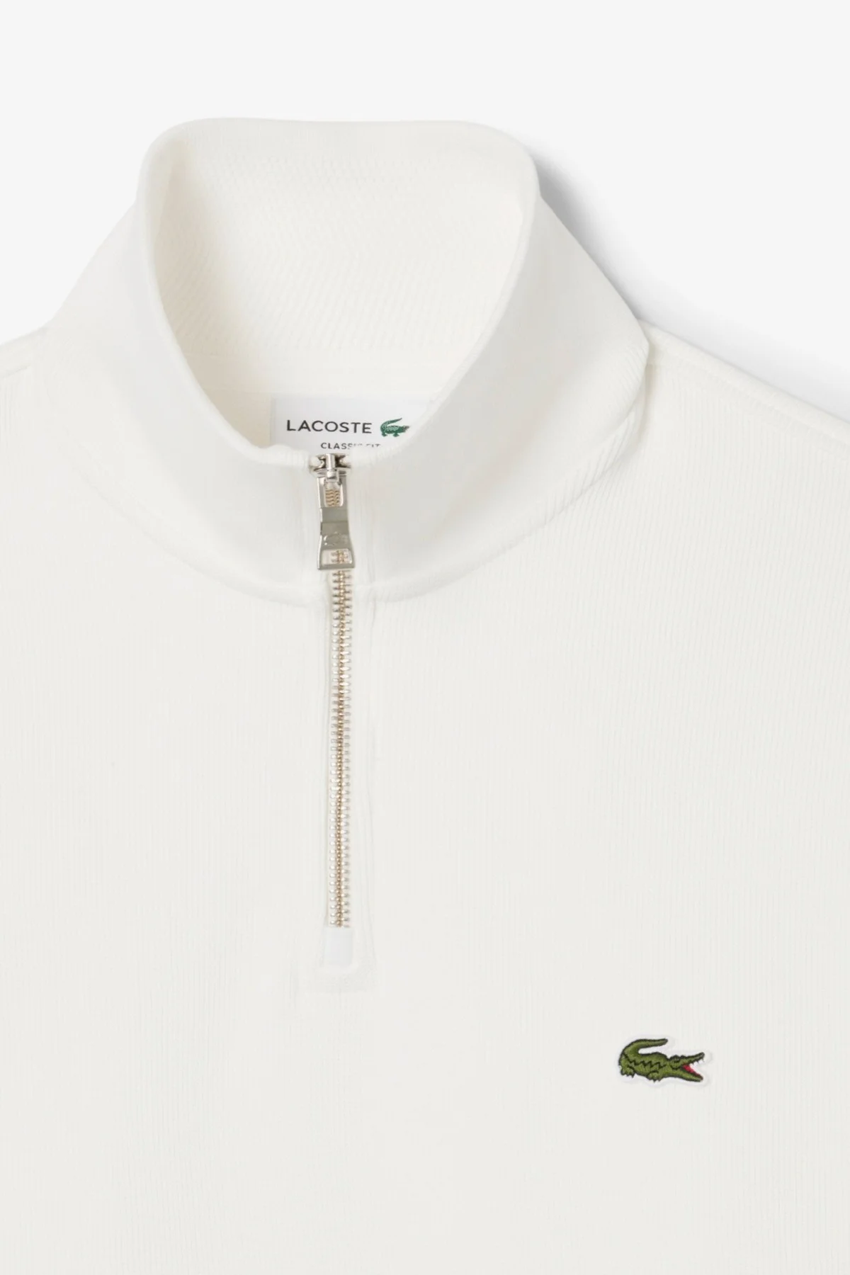 Lacoste Men's Classic Fit Neck Zip Sweatshirt Yarım Fermuarlı Yüksek Yaka Pamuklu Sweatshirt Bej Fiyatı, Yorumları ve Özellikleri