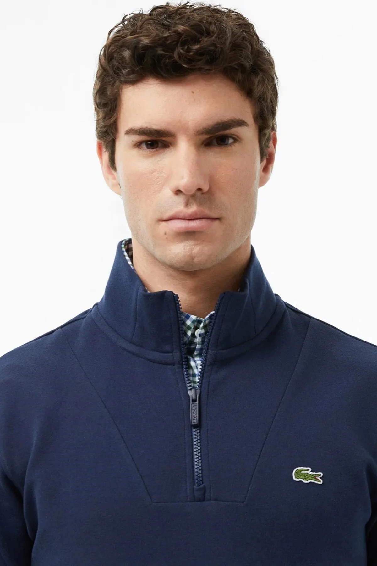 Lacoste Men's Classic Fit Neck Zip Sweatshirt Yarım Fermuarlı Yüksek Yaka Pamuklu Sweatshirt Lacivert Fiyatı, Yorumları ve Özellikleri