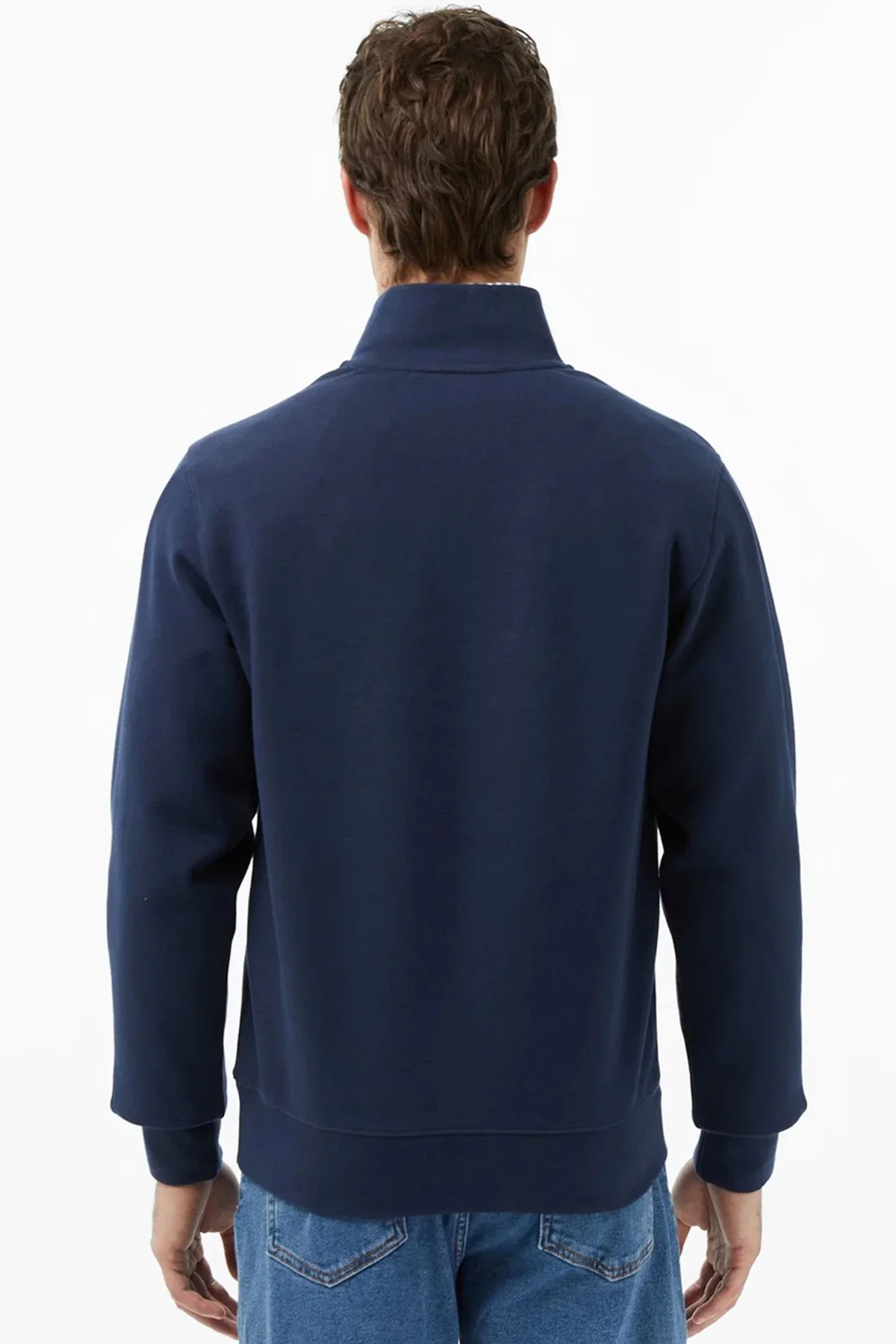 Lacoste Men's Classic Fit Neck Zip Sweatshirt Yarım Fermuarlı Yüksek Yaka Pamuklu Sweatshirt Lacivert Fiyatı, Yorumları ve Özellikleri