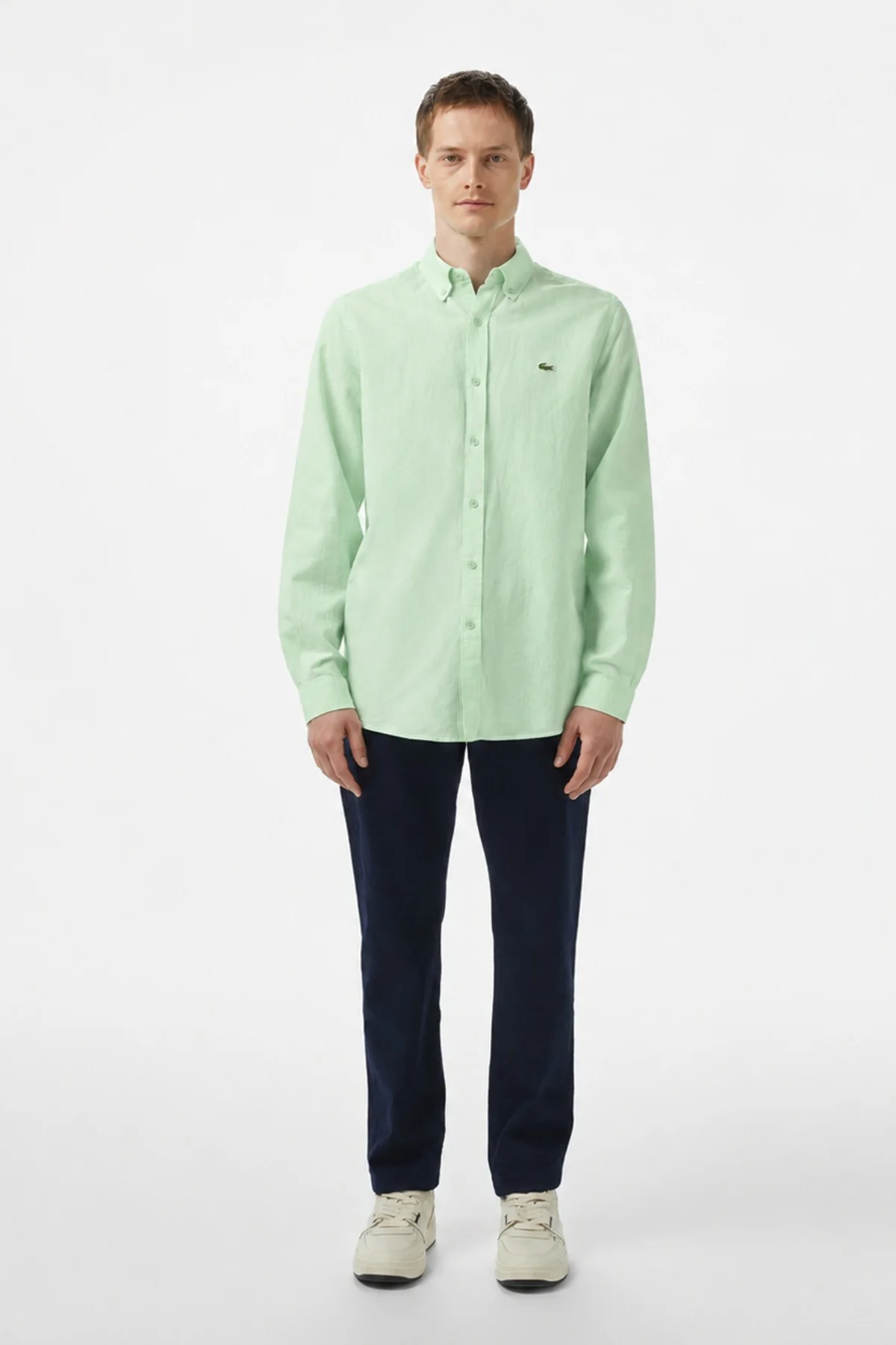 Lacoste Men's Regular Fit Button-Down Collar Linen Shirt Green Erkek Düğmeli Yaka Keten Gömlek Yeşil Lacoste Men's Regular Fit Button-Down Collar Linen Shirt Green Erkek Düğmeli Yaka Keten Gömlek Yeşil