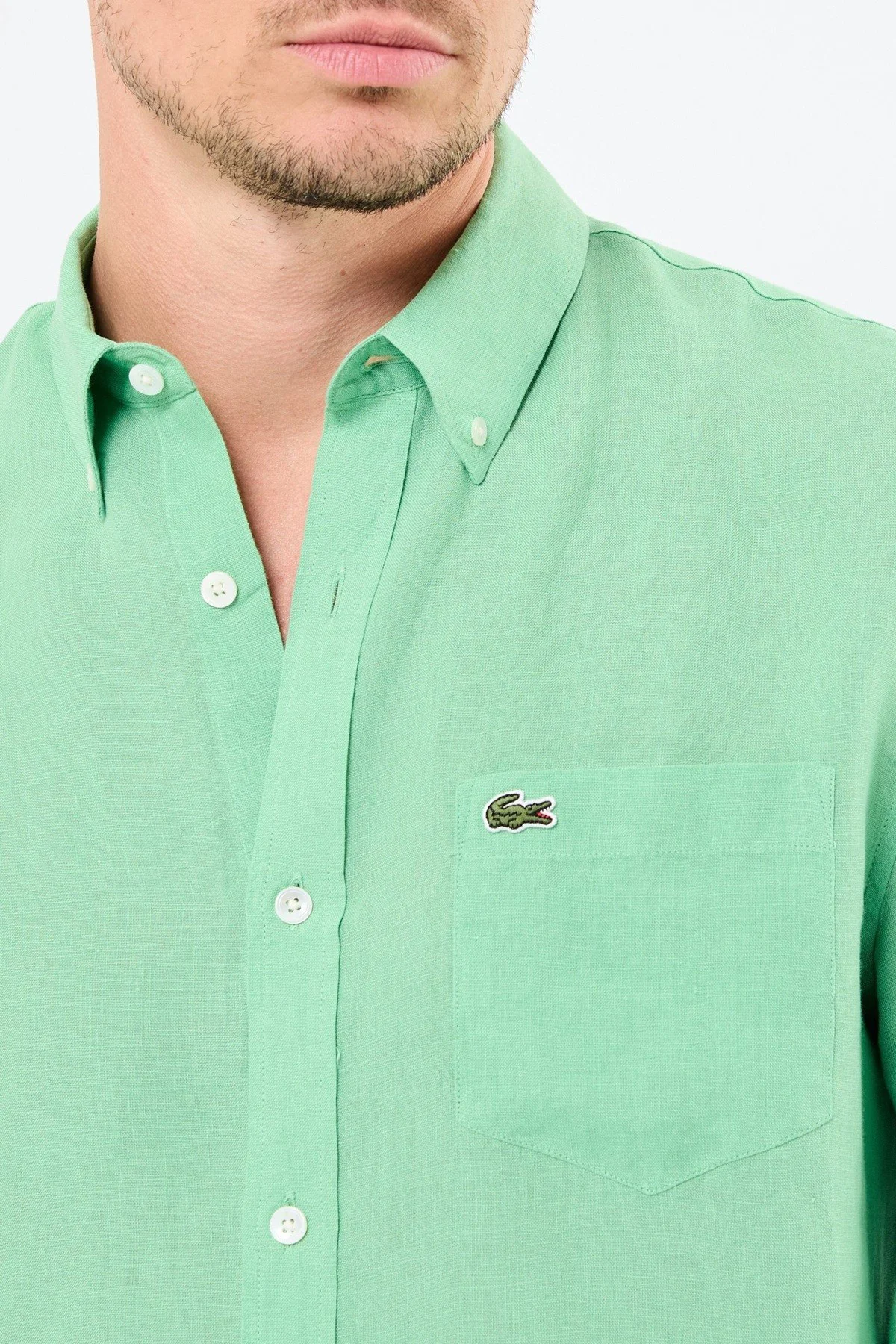 Lacoste Men's Regular Fit Button-Down Collar Linen Shirt Erkek Düğmeli Yaka Keten Gömlek Yeşil Fiyatı, Yorumları ve Özellikleri
