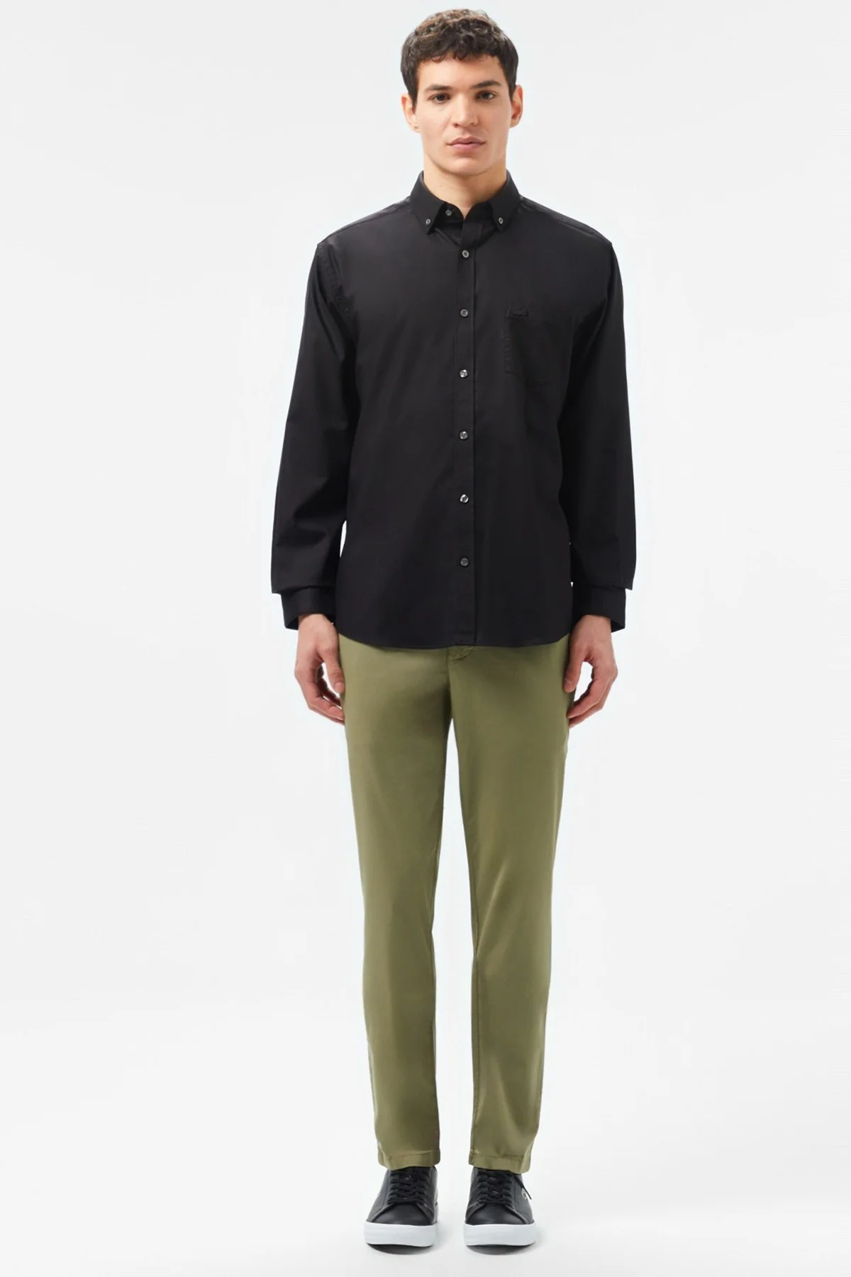 Lacoste Men's Regular Fit Button-Down Cotton Shirt Erkek Düğmeli Yaka Pamuklu Gömlek Siyah Fiyatı, Yorumları ve Özellikleri