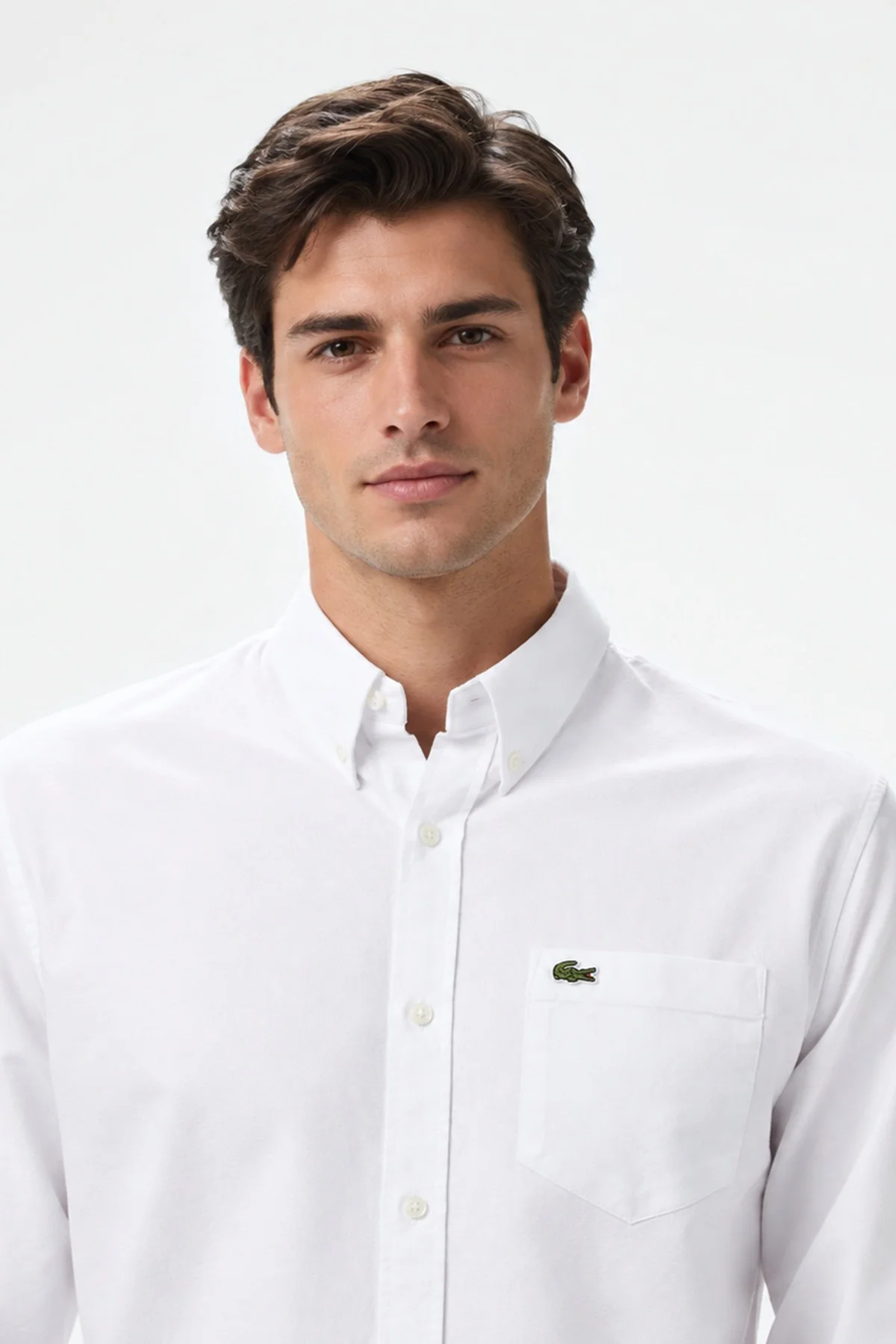 Lacoste Mens Regular Fit White Shirt Standart Kesim Organik Pamuk Erkek Gömlek Beyaz