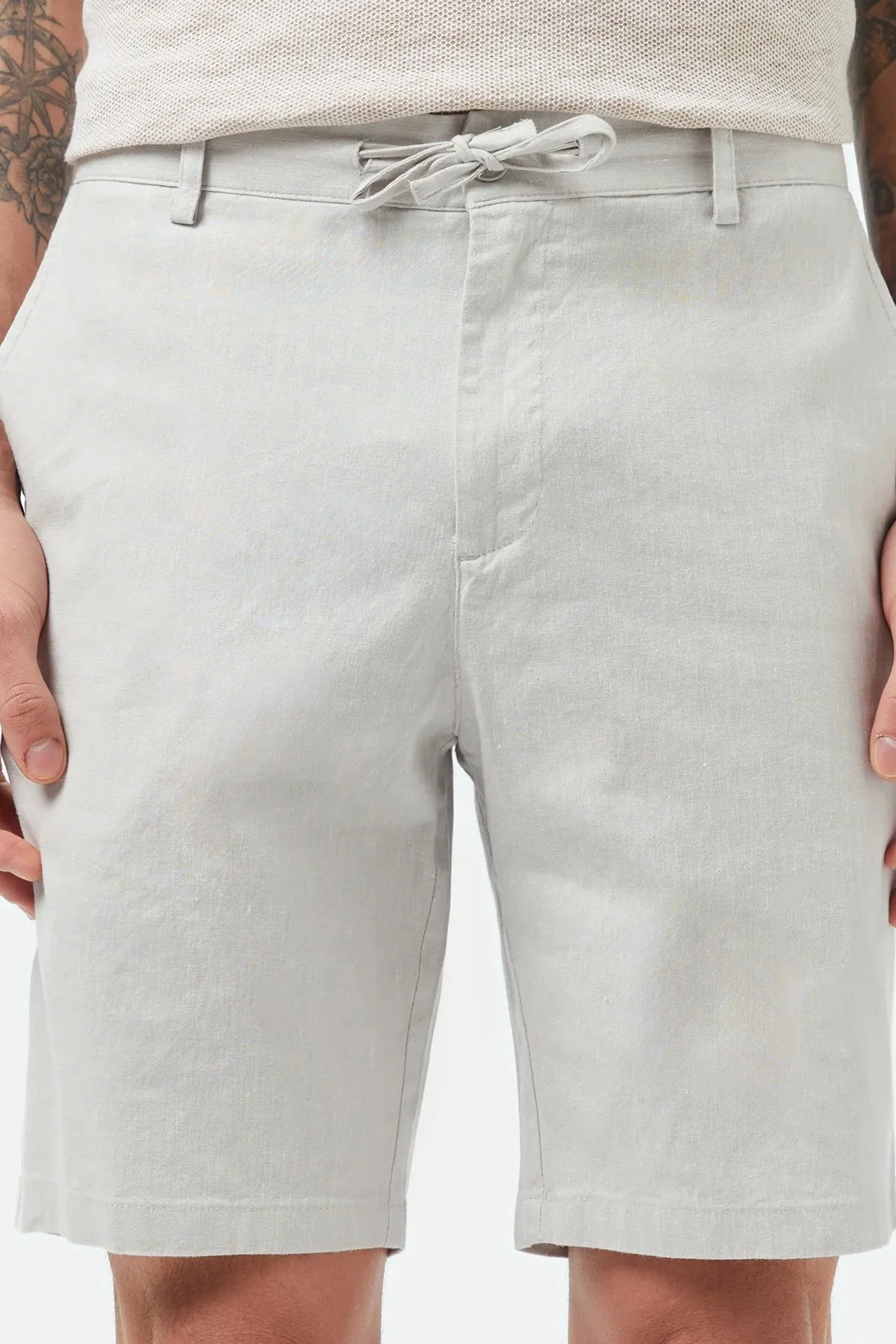 Lacoste Men's Regular Fit Black Bermuda Shorts Erkek Keten Pamuk Bermuda Şort Siyah