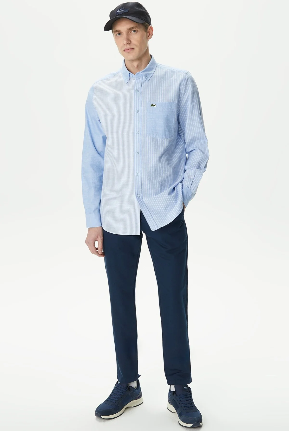 Lacoste Men's Regular Fit Button-Down Collar Linen Shirt Blue Erkek Düğmeli Yaka Keten Çizgili Gömlek Mavi Fiyatı, Yorumları ve Özellikleri
