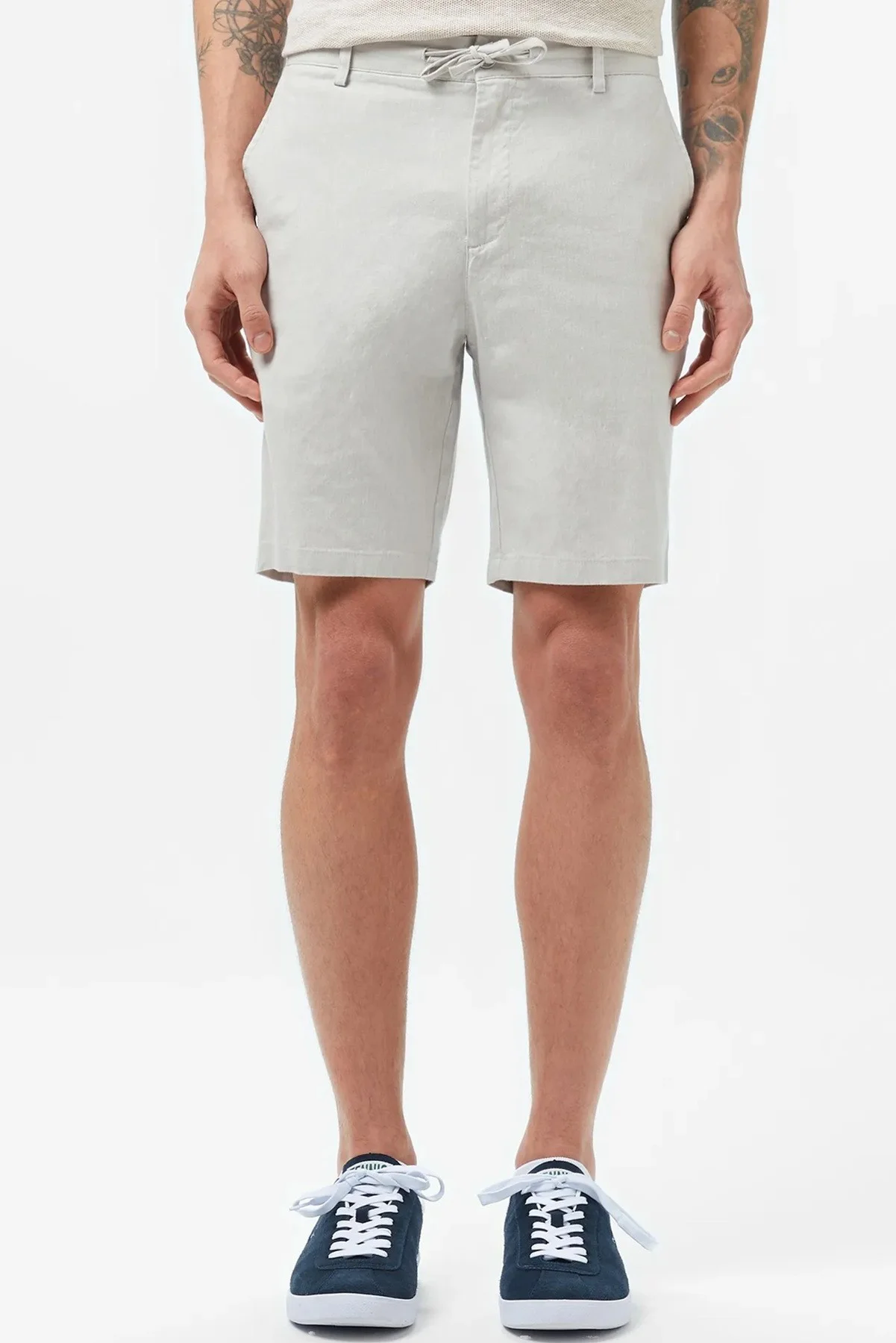 Lacoste Men's Regular Fit Black Bermuda Shorts Erkek Keten Pamuk Bermuda Şort Siyah