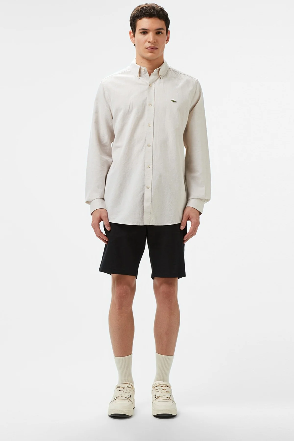 Lacoste Men's Regular Fit Button-Down Collar Linen Shirt Beige Erkek Düğmeli Yaka Keten Gömlek Bej Fiyatı, Yorumları ve Özellikleri