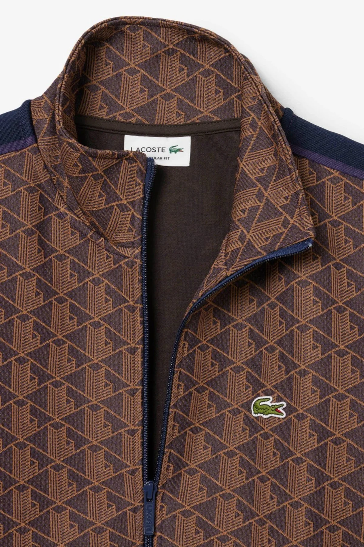 Lacoste Men's Regular Fit Zip Up Monogram Sweatshirt Erkek Tam Fermuarlı Logolu Sweatshirt Kahverengi Fiyatı, Yorumları ve Özellikleri