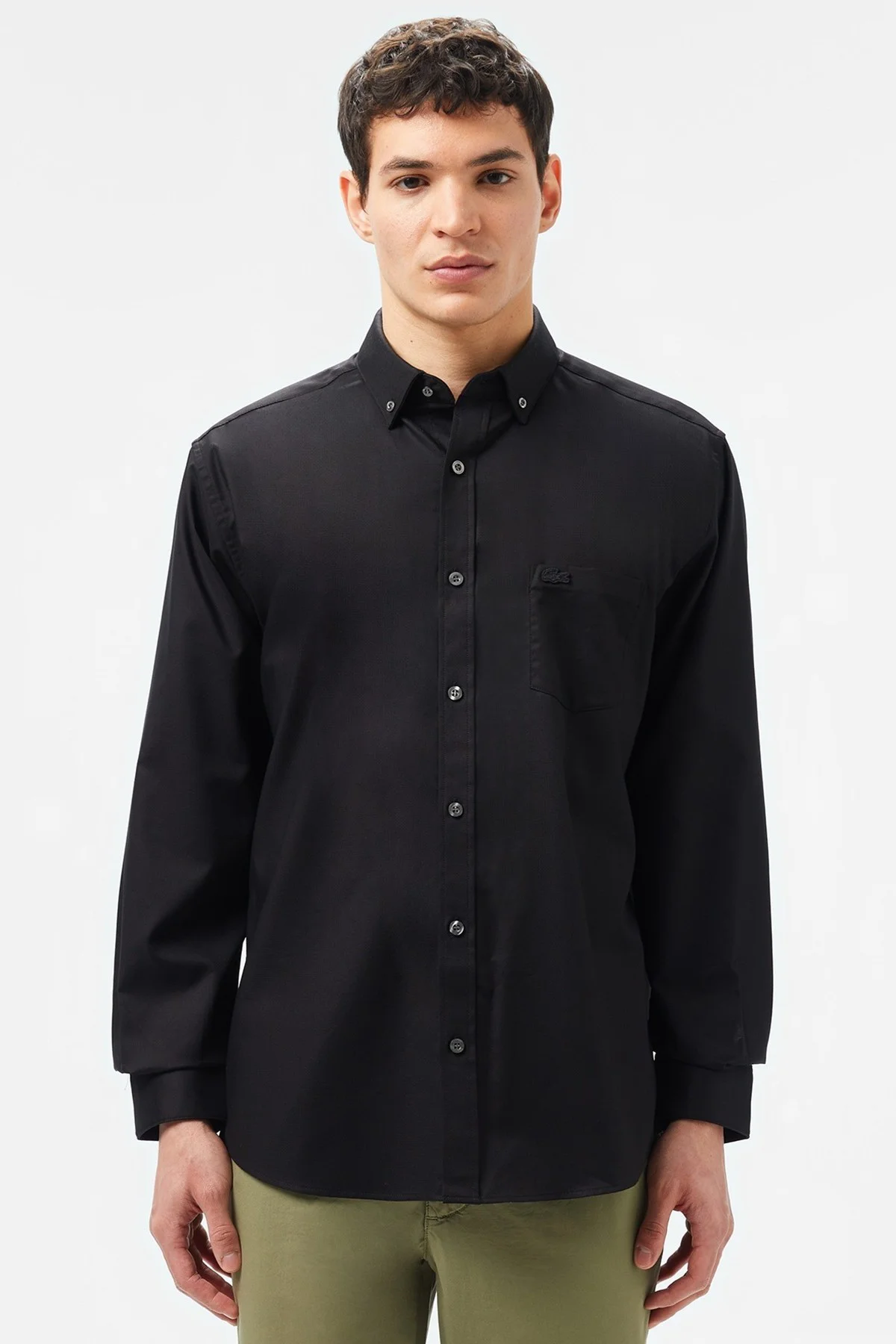 Lacoste Men's Regular Fit Button-Down Cotton Shirt Erkek Düğmeli Yaka Pamuklu Gömlek Siyah Fiyatı, Yorumları ve Özellikleri