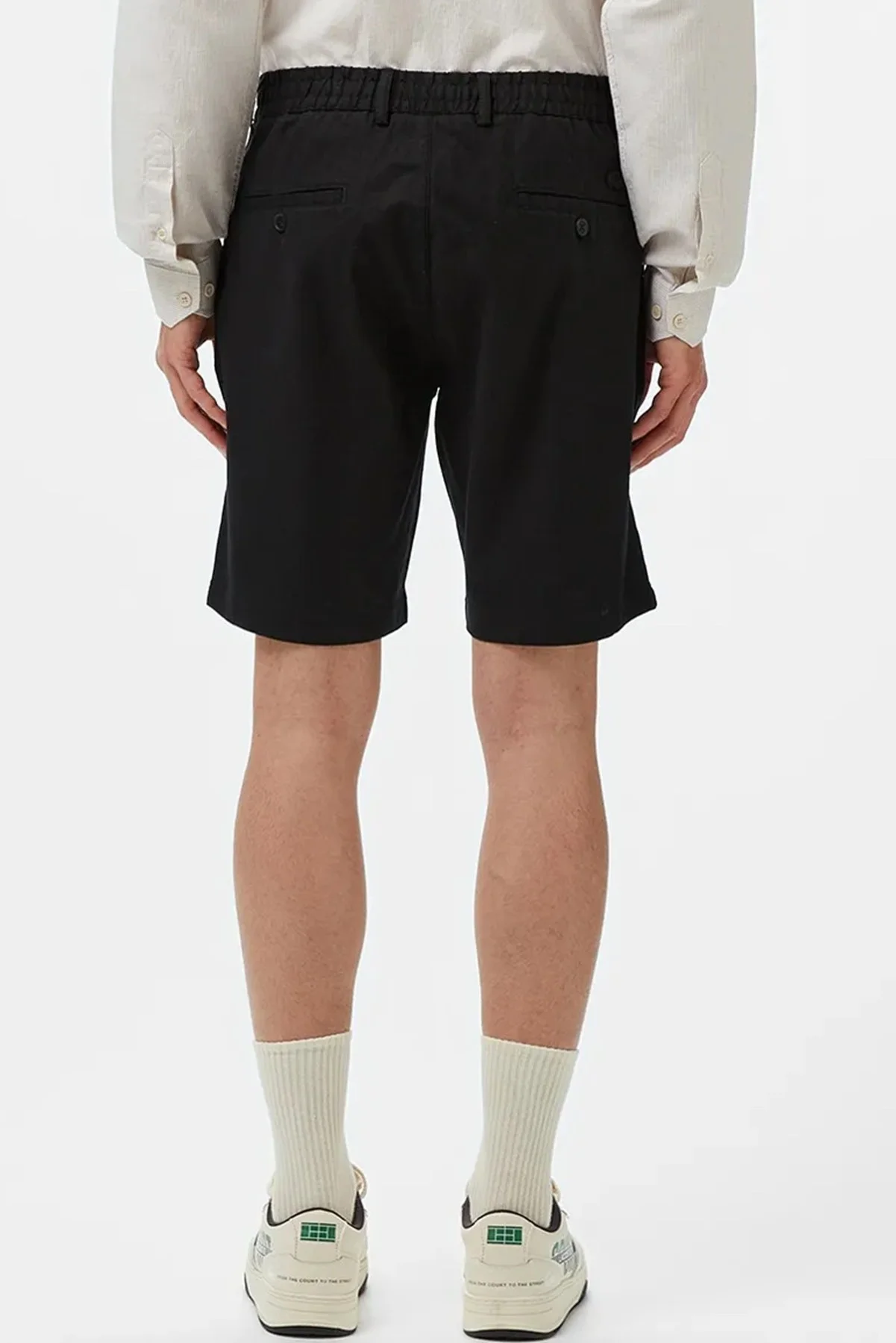 Lacoste Men's Regular Fit Black Bermuda Shorts Erkek Keten Pamuk Bermuda Şort Siyah